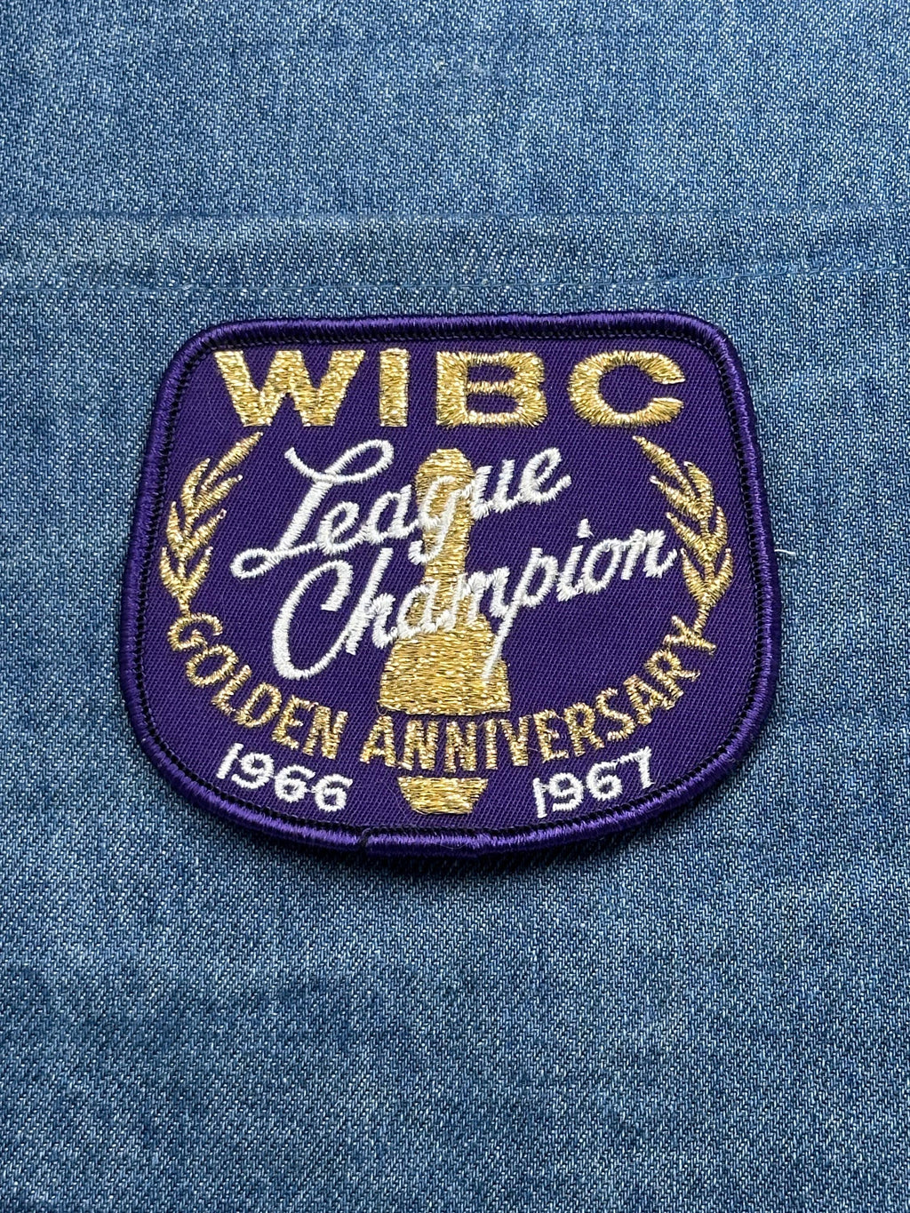 WIBC League Champion Patch: Purple Gold - 1966-1967 Bowling