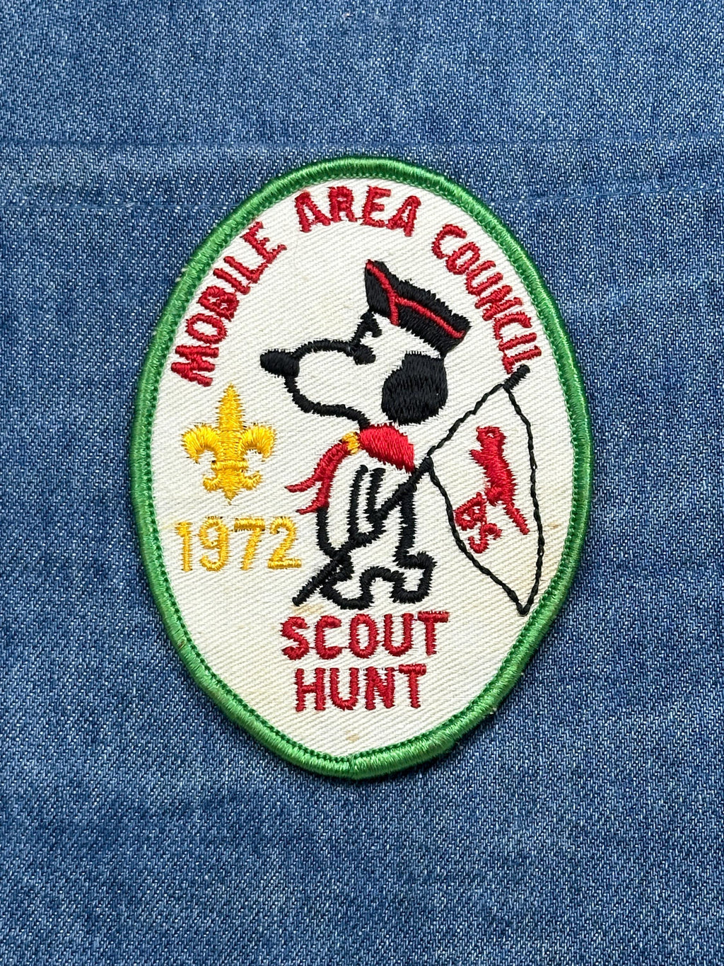 Mobile Area Council Patch: Green Border - 1972 Scout Hunt Accessory