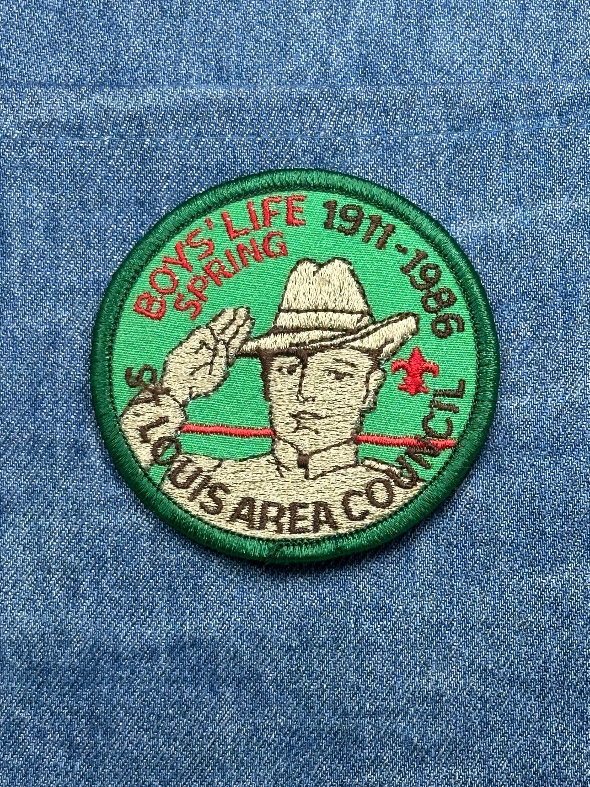 Boy Scouts Life Spring St Louis Patch: Green Round - 1911-1986 Accessory