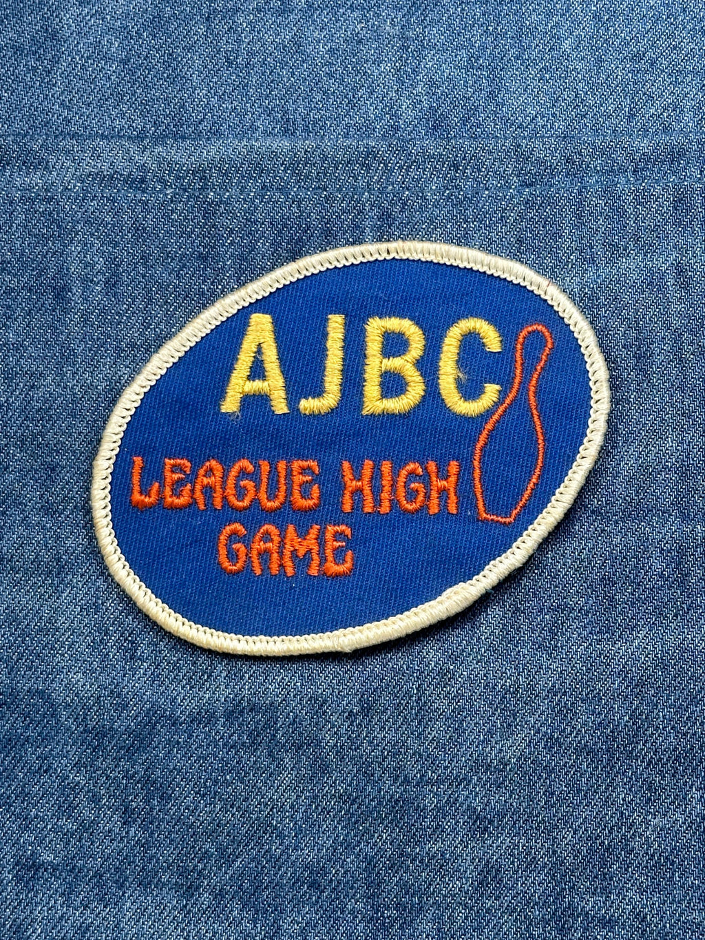 AJBC League High Game Patch: Blue & Gold - Bowling Award Accessory