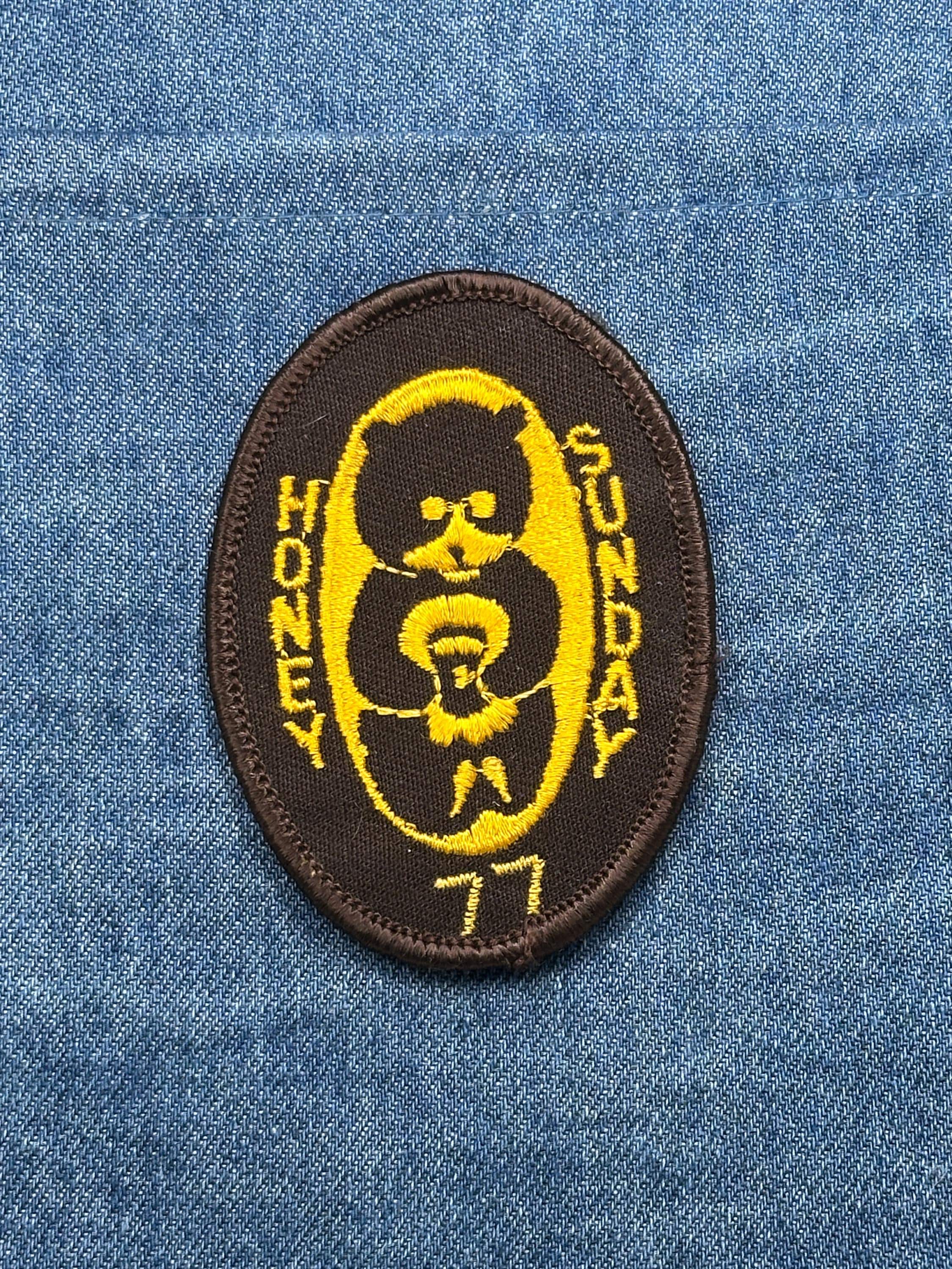 Vintage Honey Sunday 77 Embroidered Patch Brown Yellow Scout Style Patch