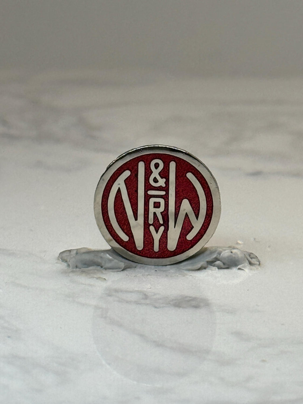 Norfolk & Western Railway Pin: Red Enamel Logo - Railroad Accessory