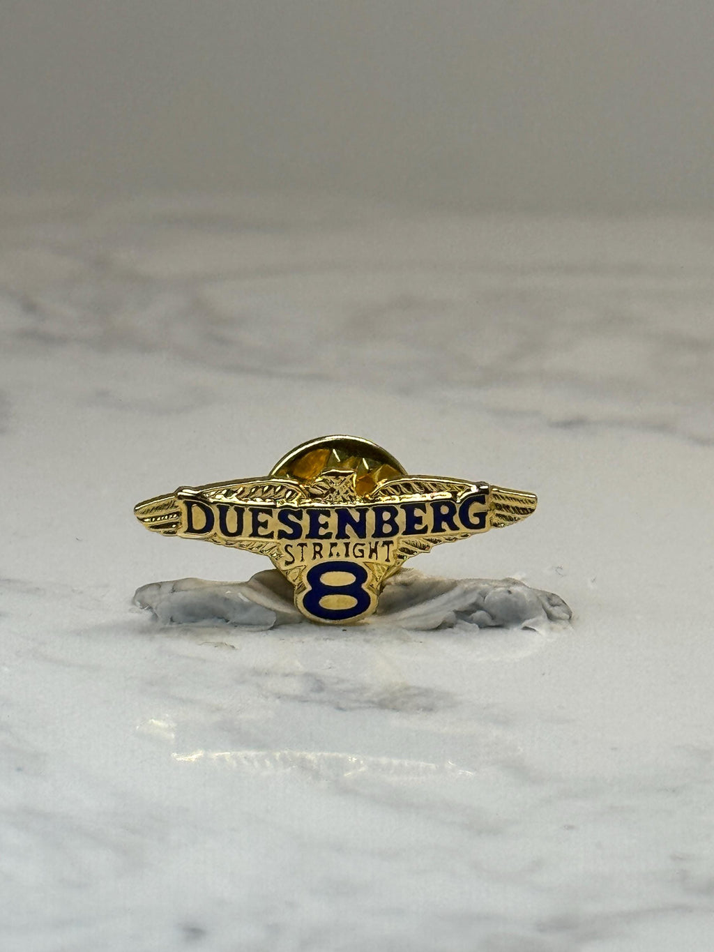 Duesenberg Straight 8 Car Pin: Gold Tone Enamel - Classic Auto Accessory