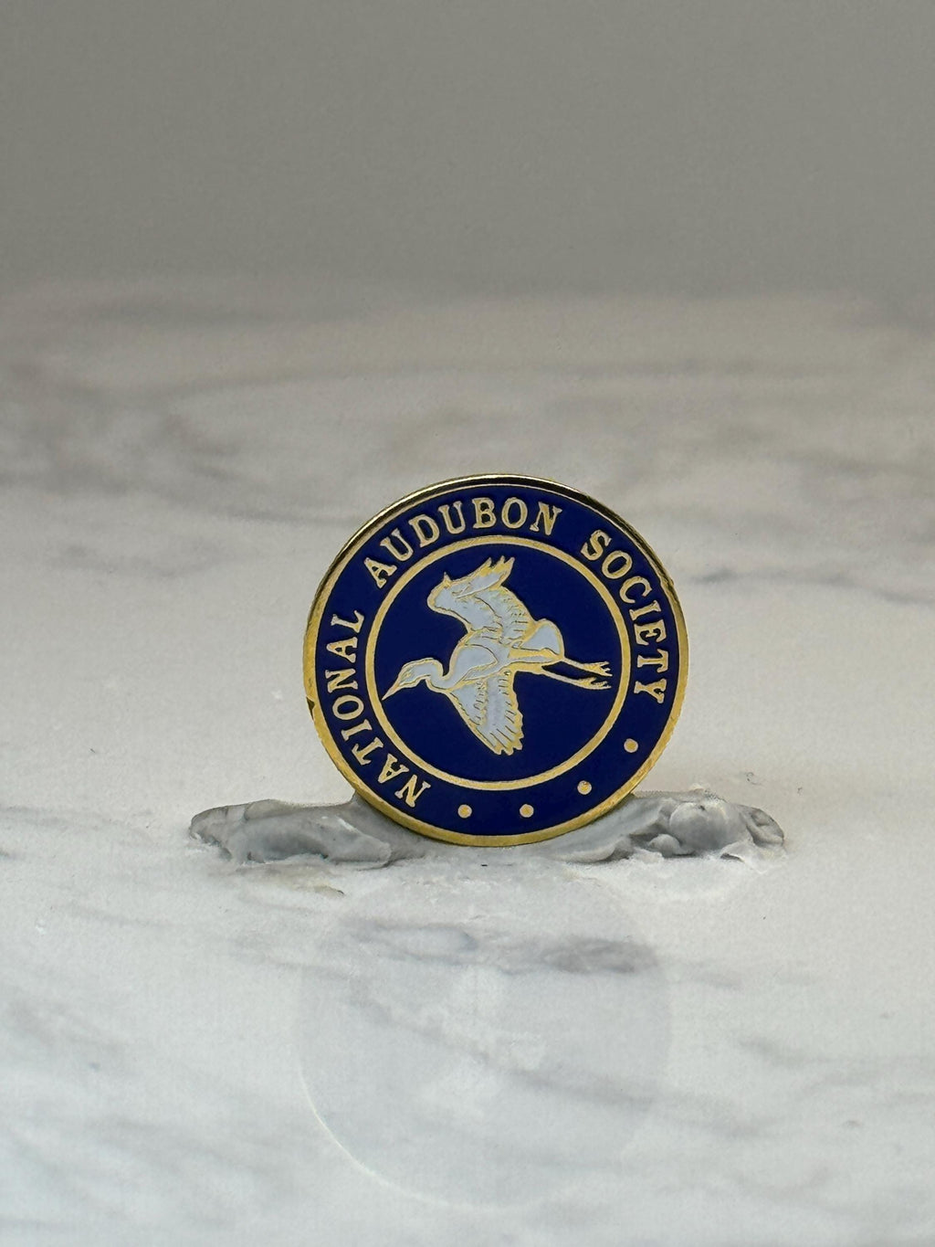 National Audubon Society Enamel Pin: Blue Gold - Birding Accessory
