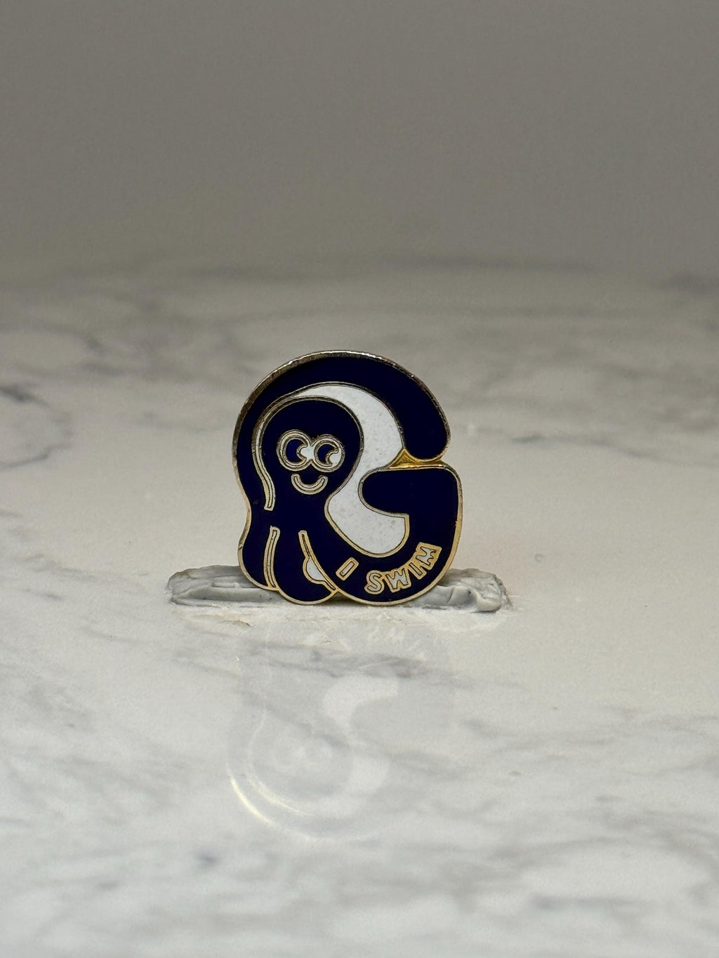 G I Swim Enamel Lapel Pin: Blue & Gold - Swim Team Accessory