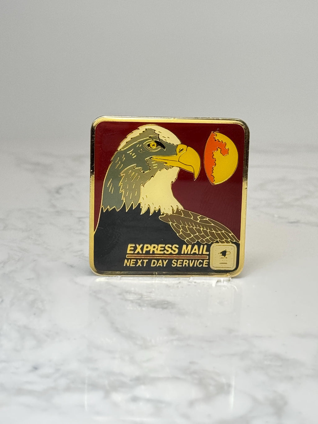 USPS Express Mail Eagle Pin: Gold Tone Enamel - Postal Service