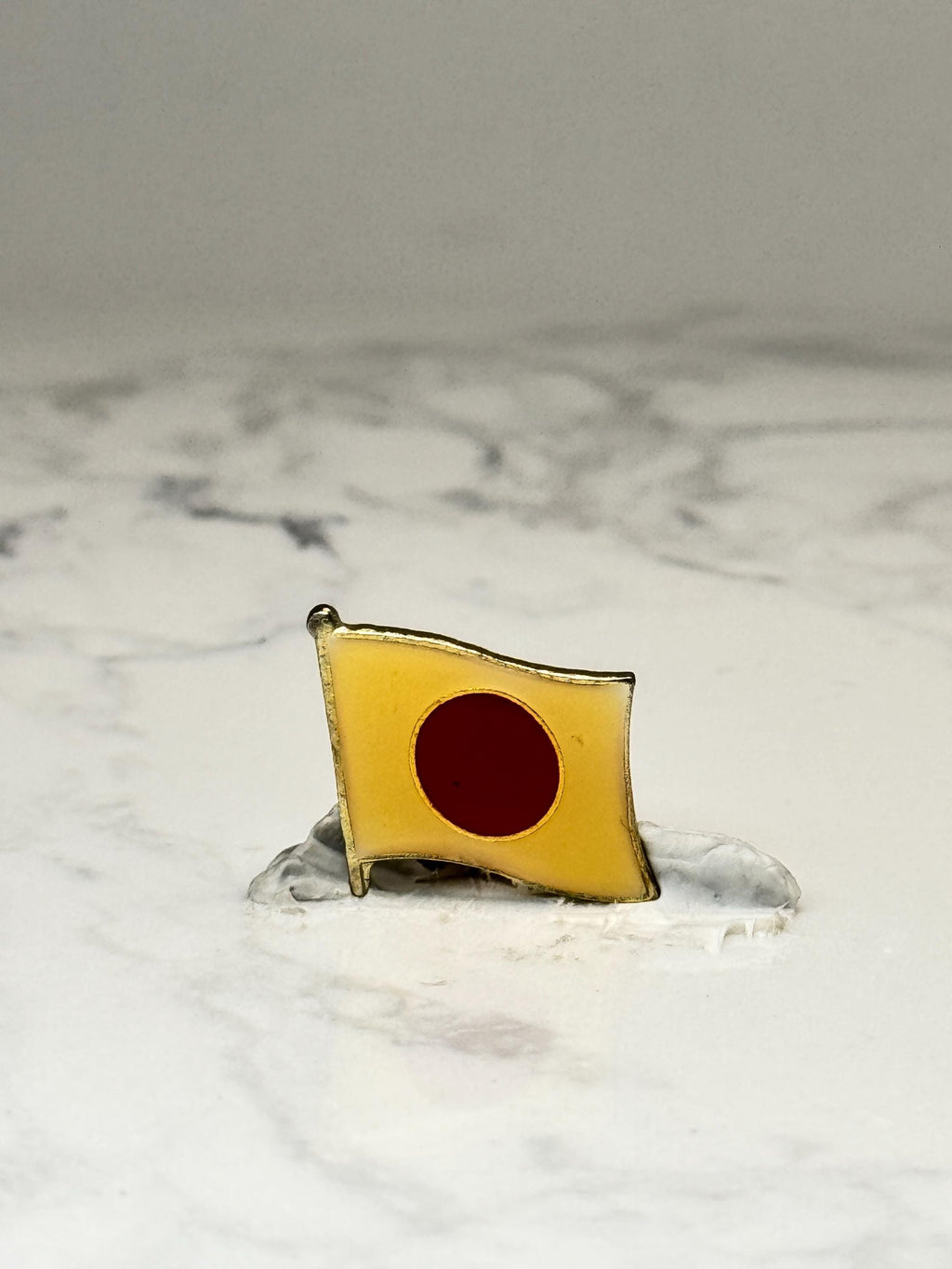 Japan Flag Lapel Pin: Gold Tone Red Enamel - Patriotic Accessory