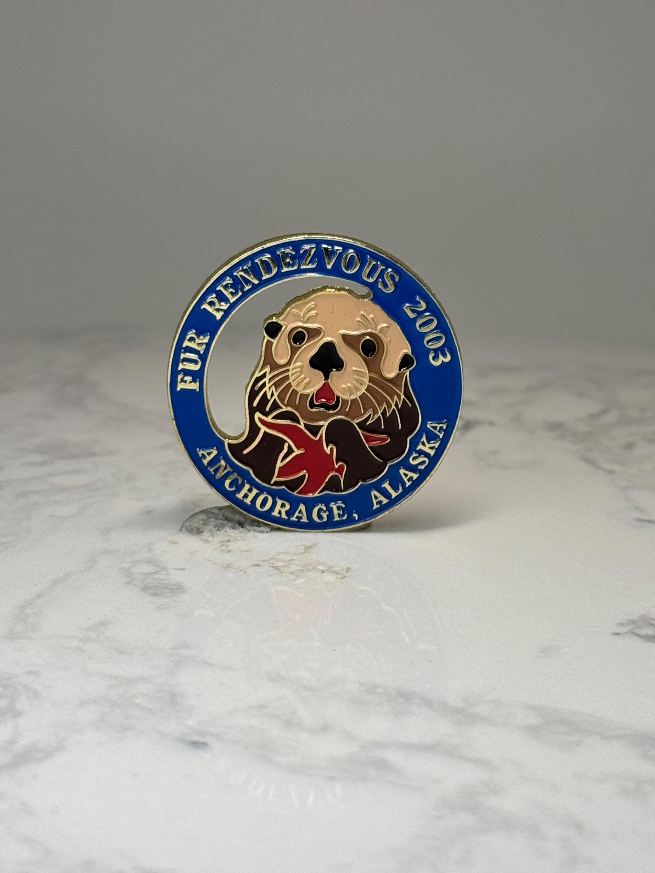 Anchorage Alaska Fur Rendezvous Pin: Enamel Blue 2003 Souvenir