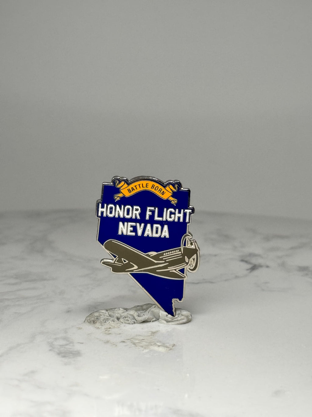 Honor Flight Nevada Enamel Pin: Blue Silver - Military Aviation