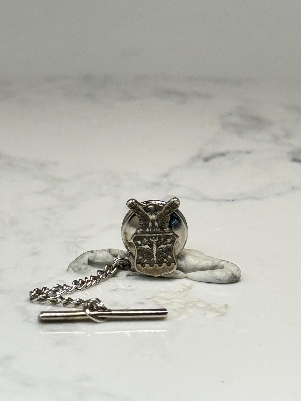 Vintage U.S. Air Force ROTC Tie Tack Silver Tone Military Eagle Pin