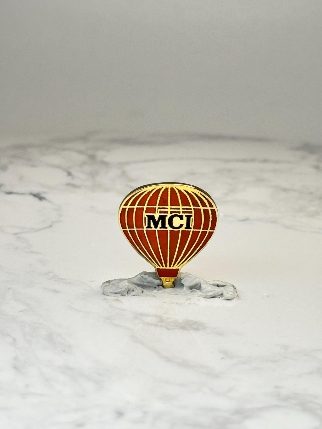 Vintage MCI Hot Air Balloon Enamel Lapel Pin Telecommunications