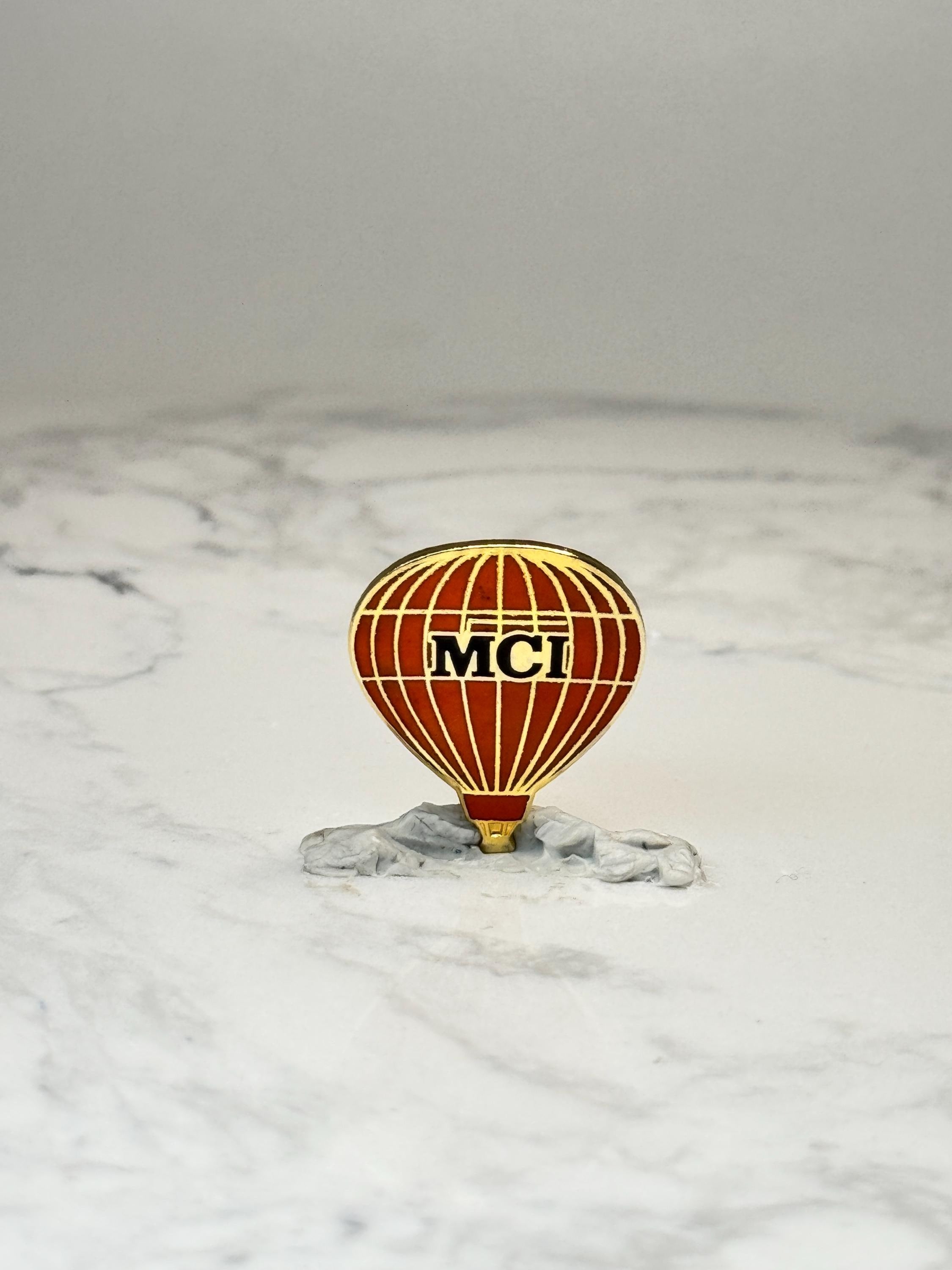Vintage MCI Hot Air Balloon Enamel Lapel Pin Telecommunications