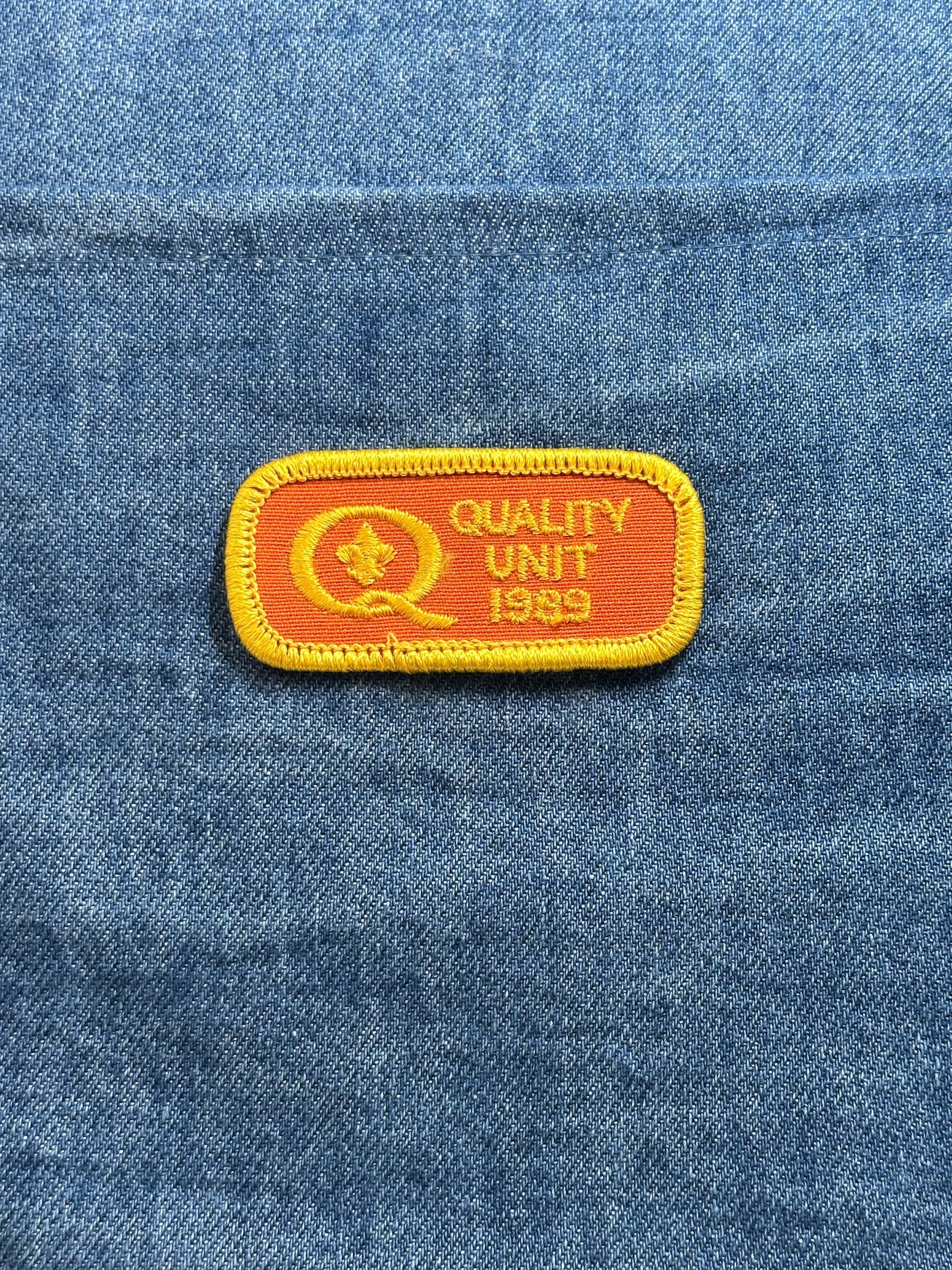 Quality Unit 1989 Patch: Orange & Gold - Vintage Accessory