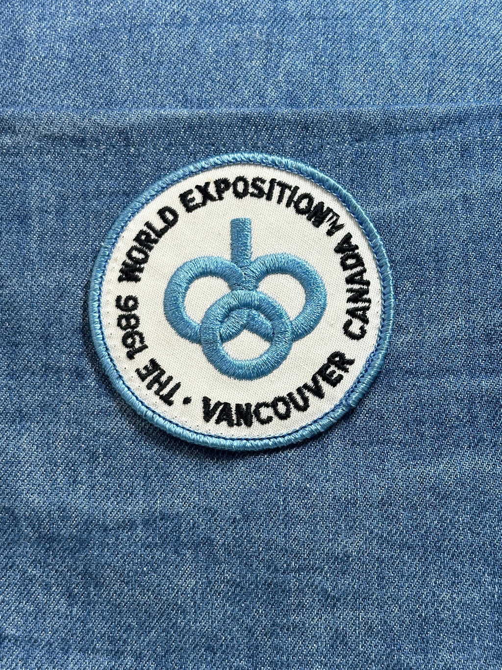 Expo 86 Vancouver Patch: Blue Logo - 1986 World Fair Accessory