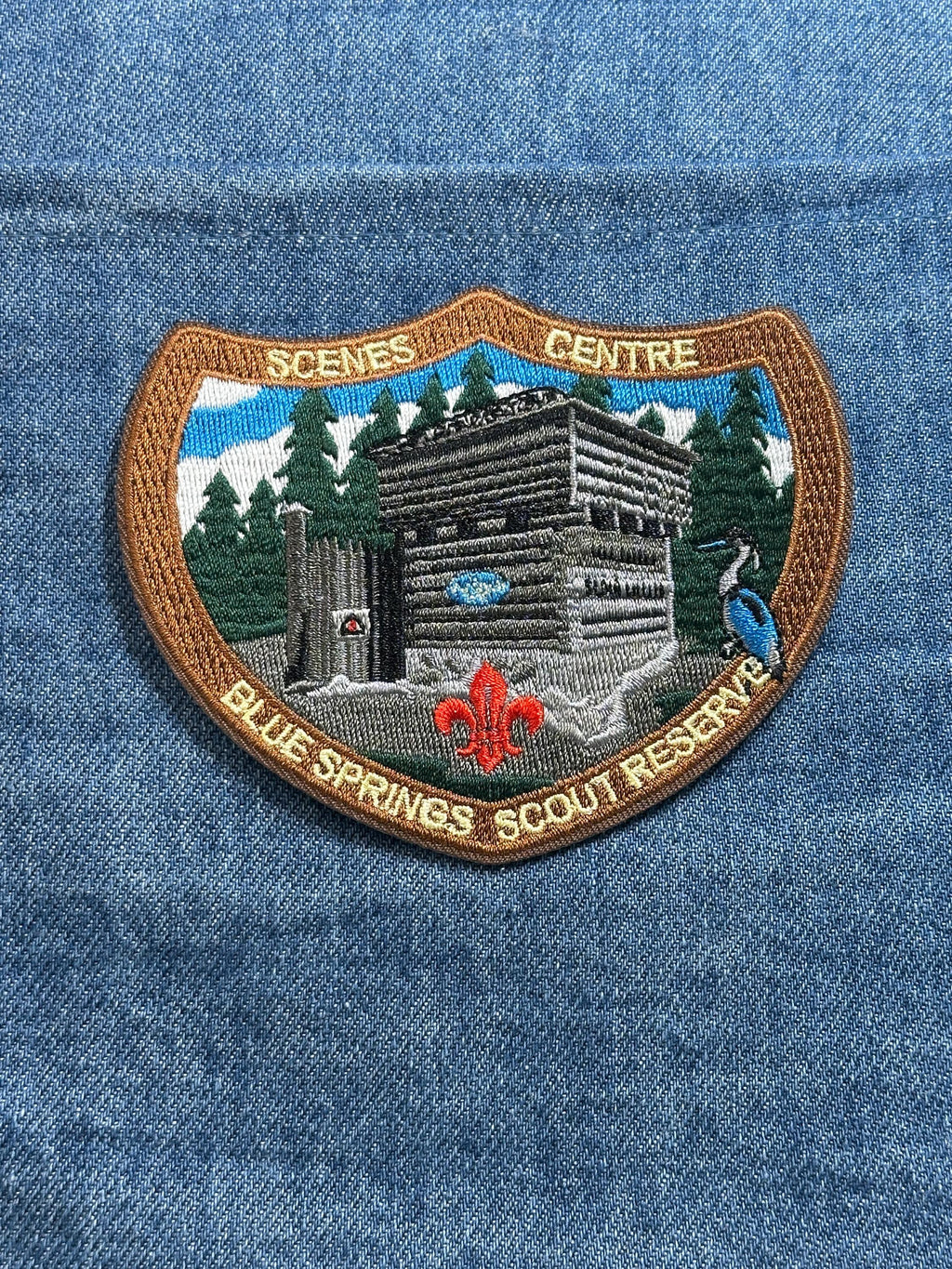 Scenes Center Blue Springs Scout Reserve Patch Boy Scouts Embroidered Patch