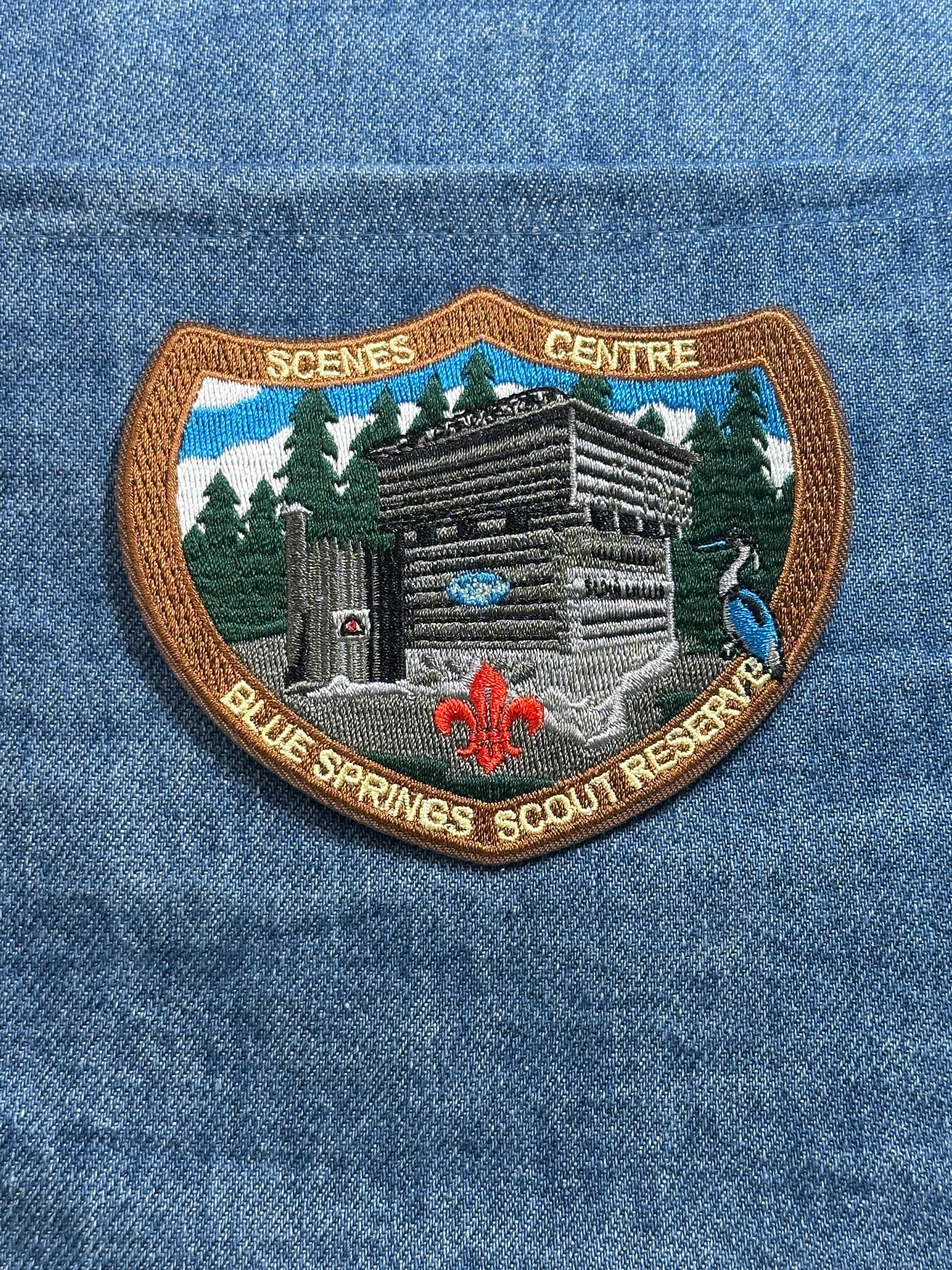 Scenes Center Blue Springs Scout Reserve Patch Boy Scouts Embroidered Patch