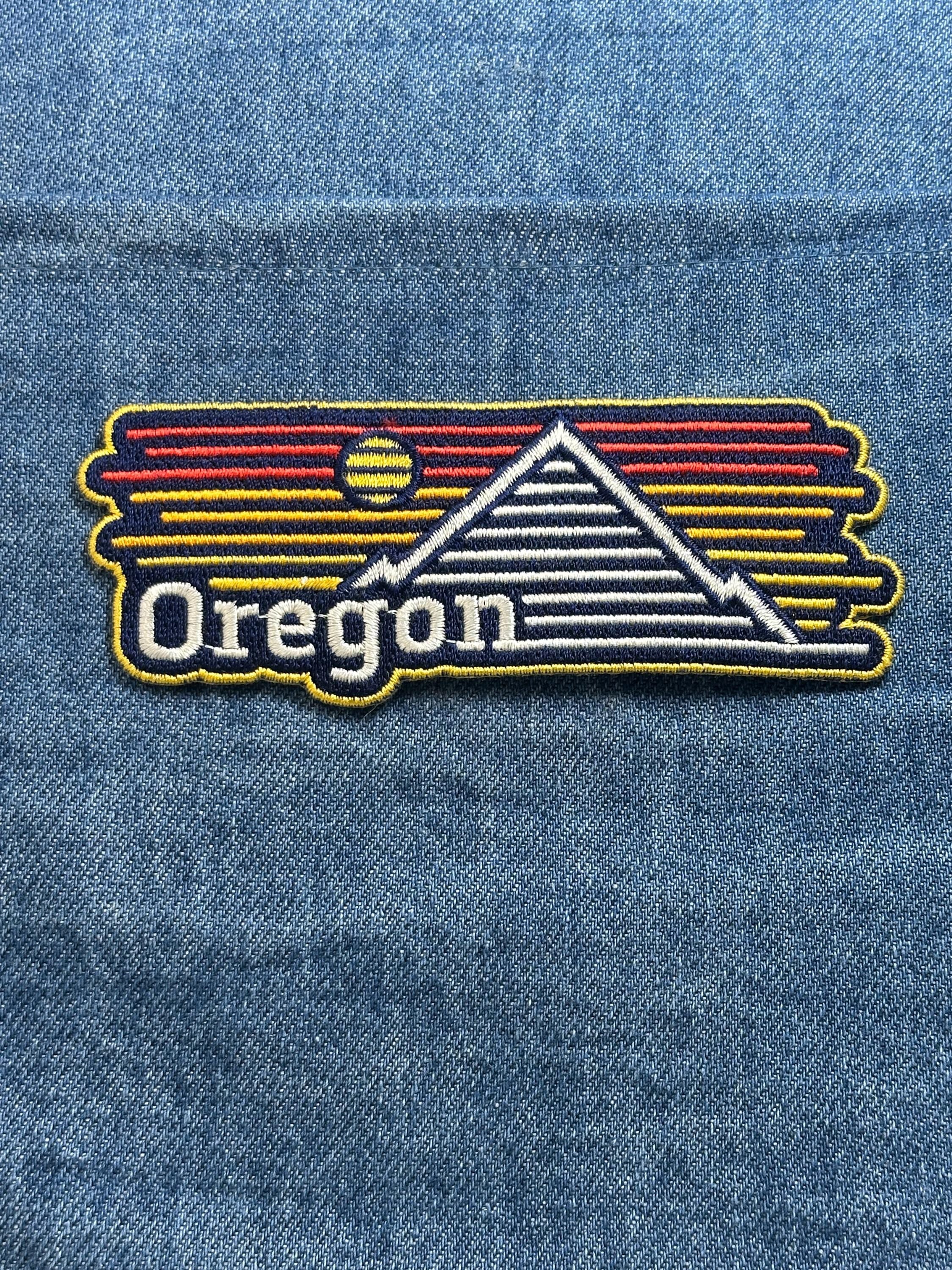 Oregon Scenic Sunset Patch: Retro Striped - Travel Souvenir Accessory