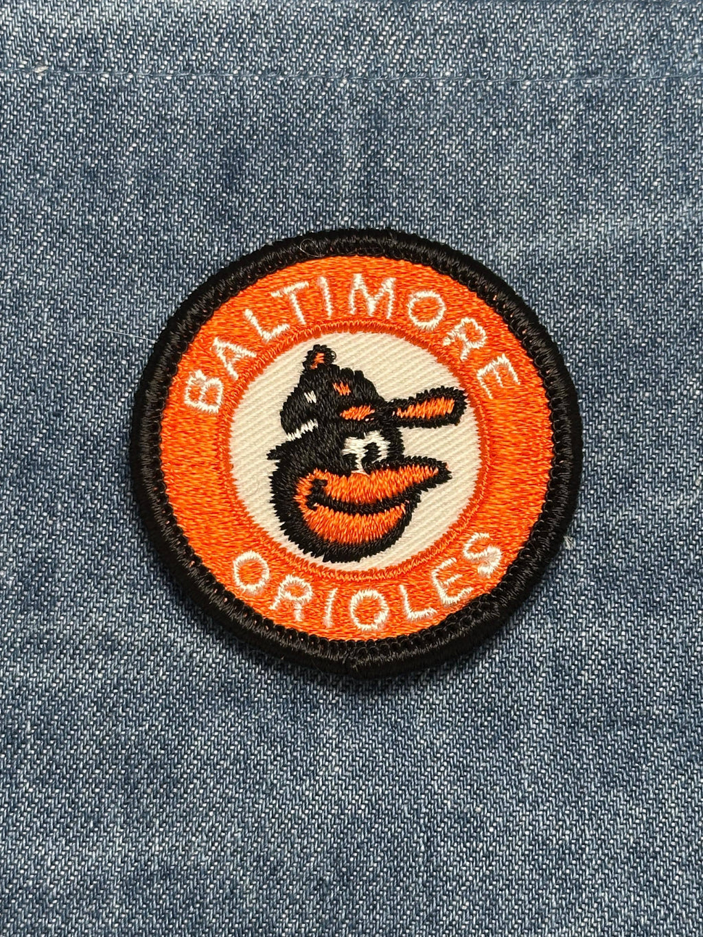 Baltimore orioles sew on patch: classic orange embroidered - retro sports accessory