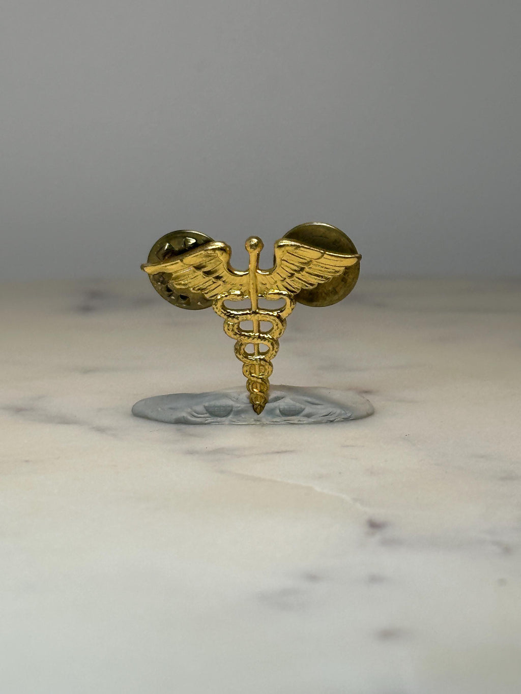 Medical Caduceus Lapel Pin: Gold Tone - Healthcare Symbol Accessory