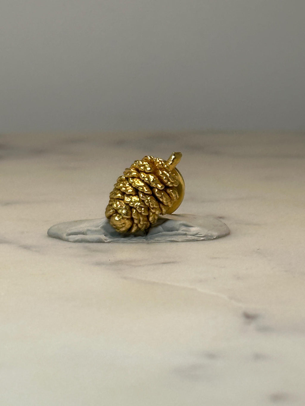Pine Cone Nature Pin: Gold Tone Textured - Rustic Woodland Accessory