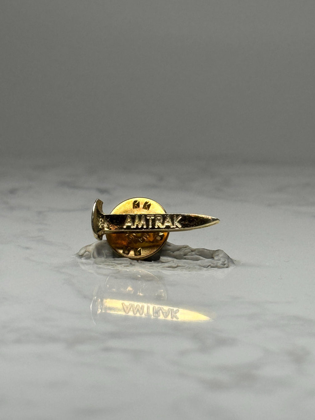 Amtrak Railroad Spike Pin: Gold Tone - Vintage Rail Accessory