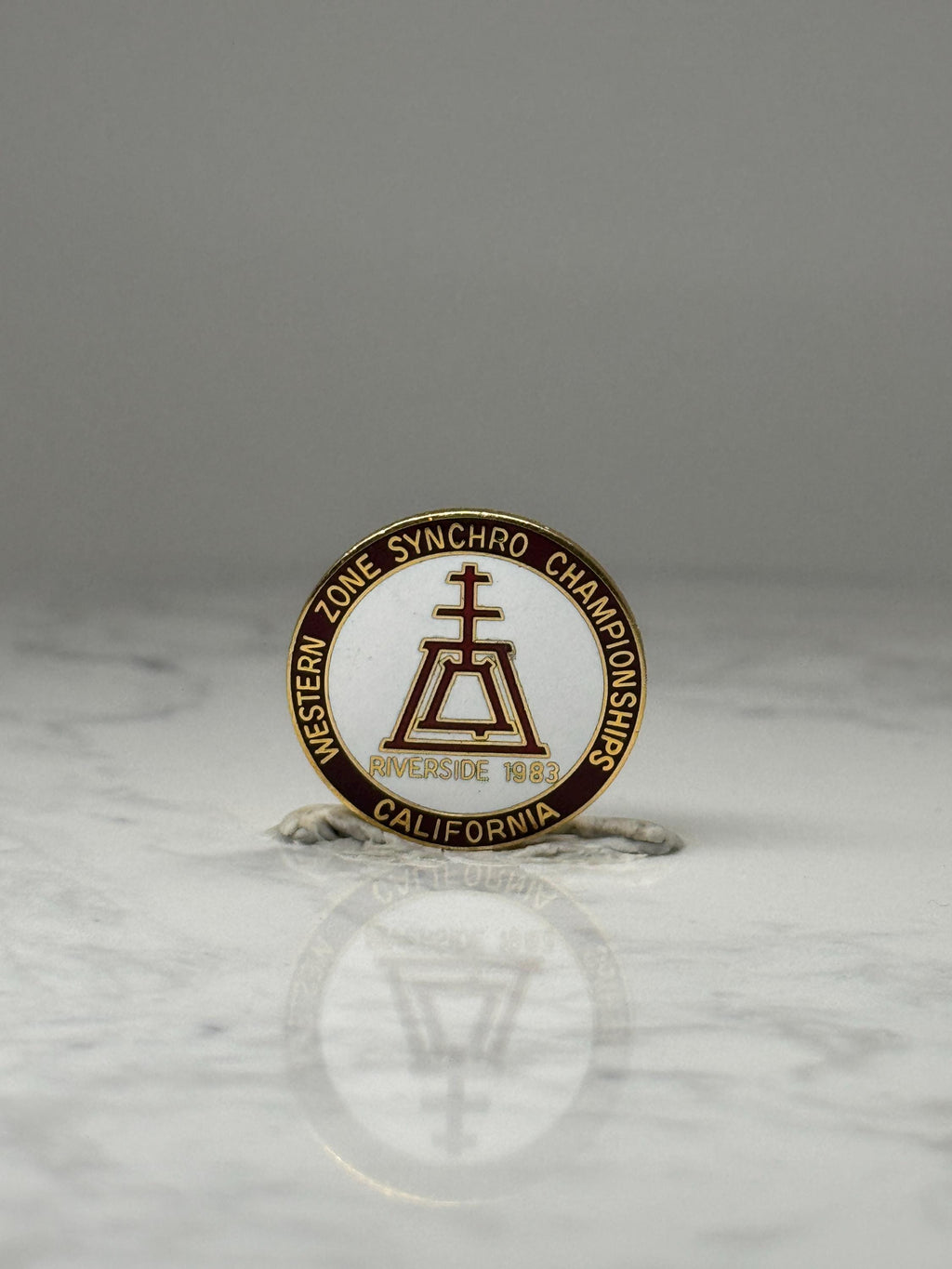 Western Zone Synchro Championships Pin: Gold Enamel - 1983 CA