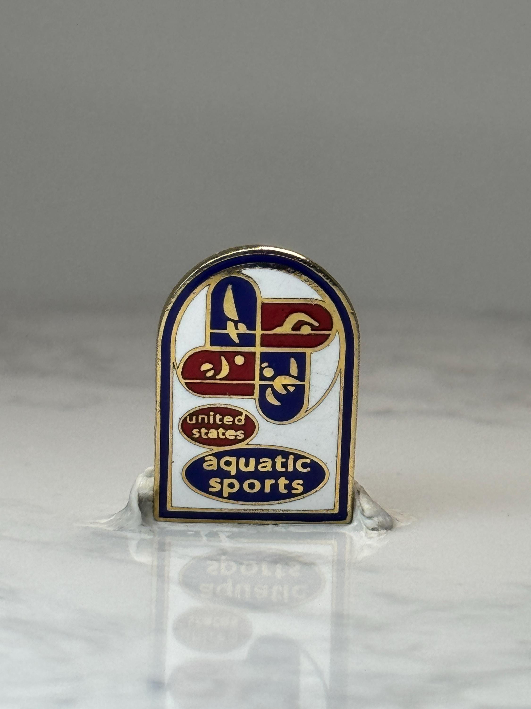 United States Aquatic Sports Enamel Pin: Red White Blue - Patriotic Accessory