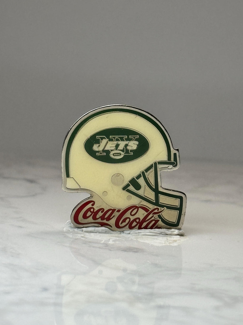 New York Jets Helmet Pin: Green Enamel - Coca Cola NFL Promo