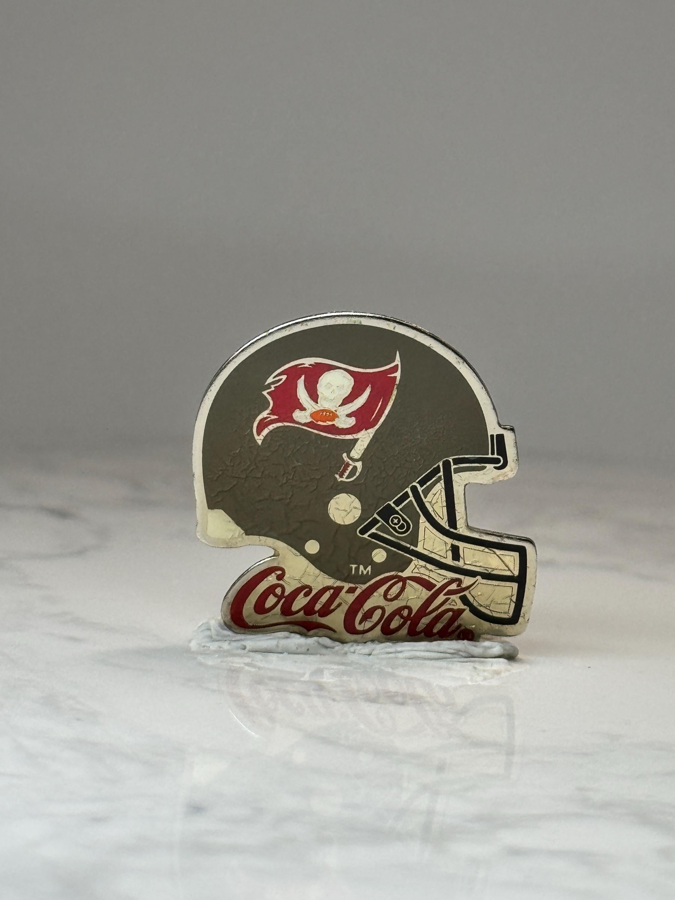Tampa Bay Buccaneers Helmet Pin: Red & Pewter - NFL Coca-Cola Promo