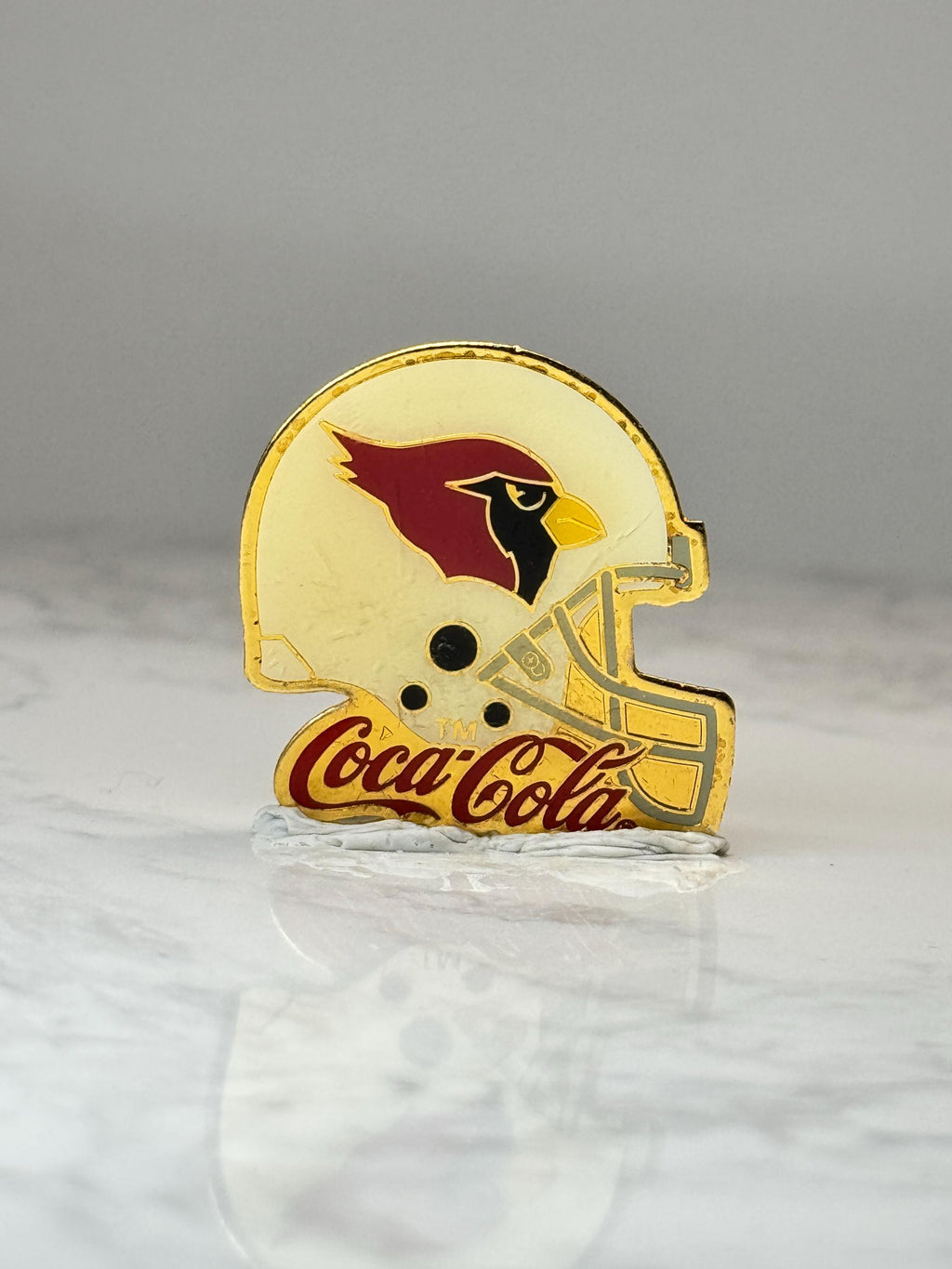 Arizona Cardinals Helmet Pin: Red Gold Enamel - NFL Coca Cola Promo