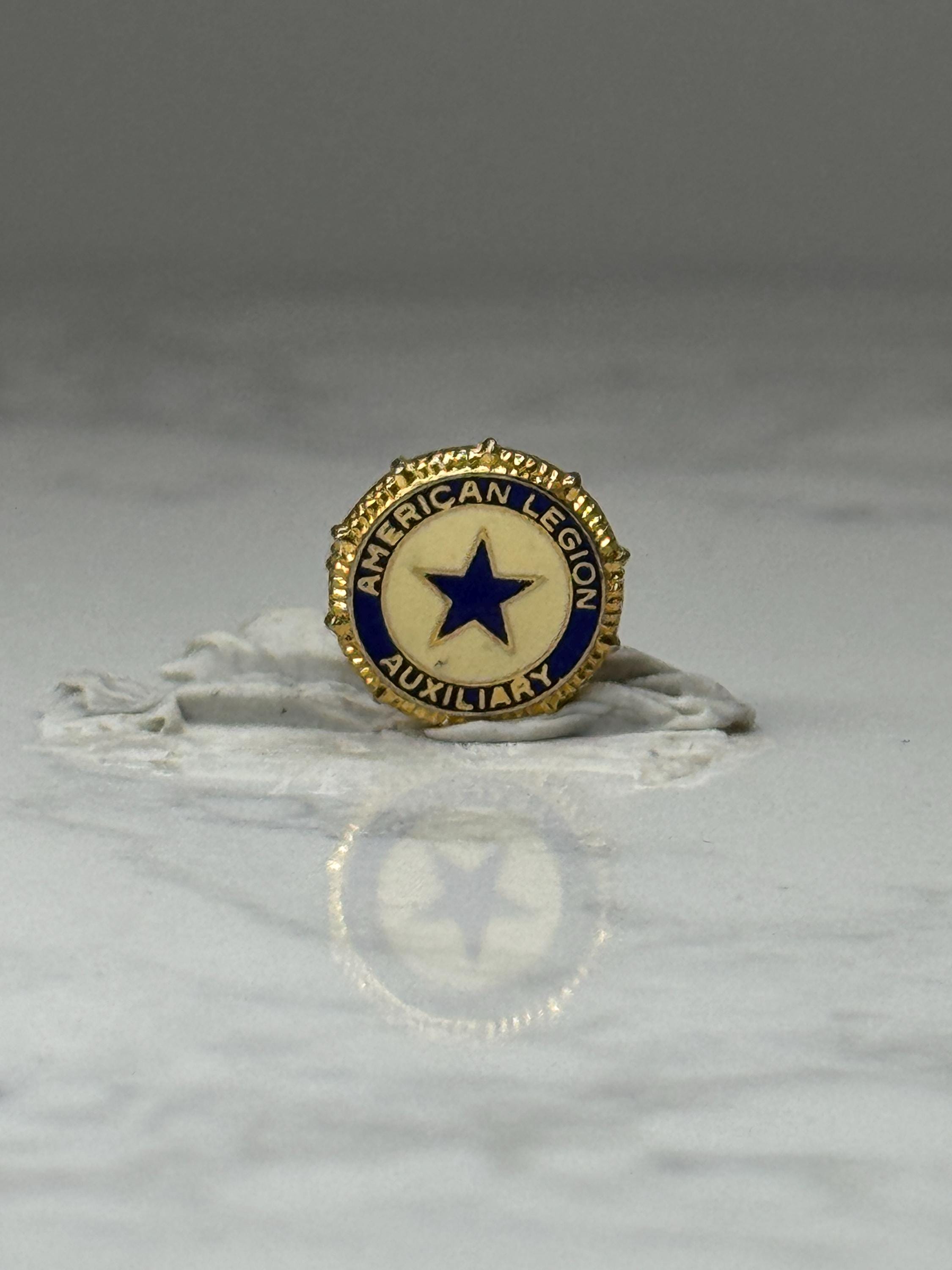 American Legion Auxiliary Lapel Pin: Gold Tone Enamel - Patriotic