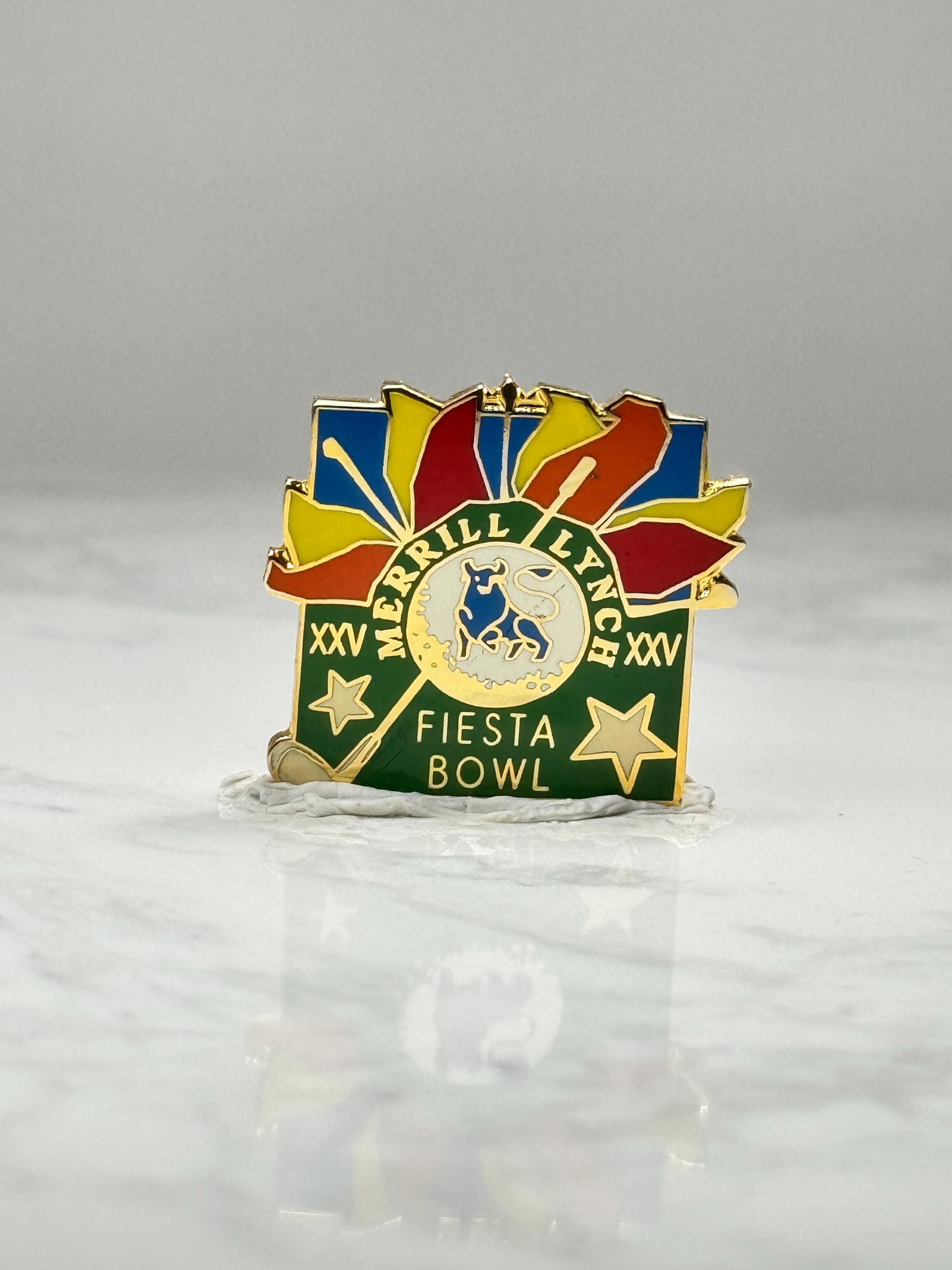 Merrill Lynch Fiesta Bowl Lapel Pin: Gold Tone Enamel - XV