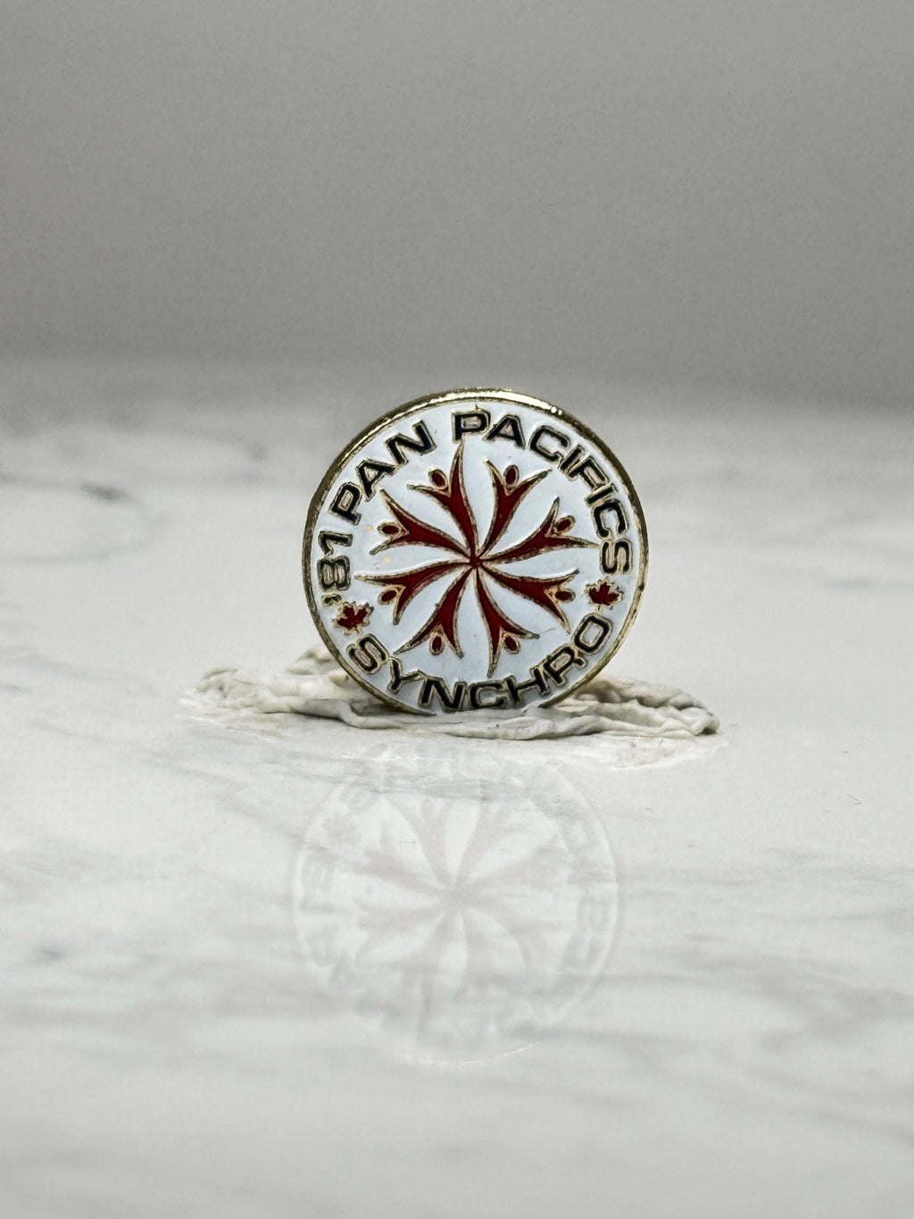 1987 Pan Pacifics Synchronized Swimming Pin: Red Enamel - Canada