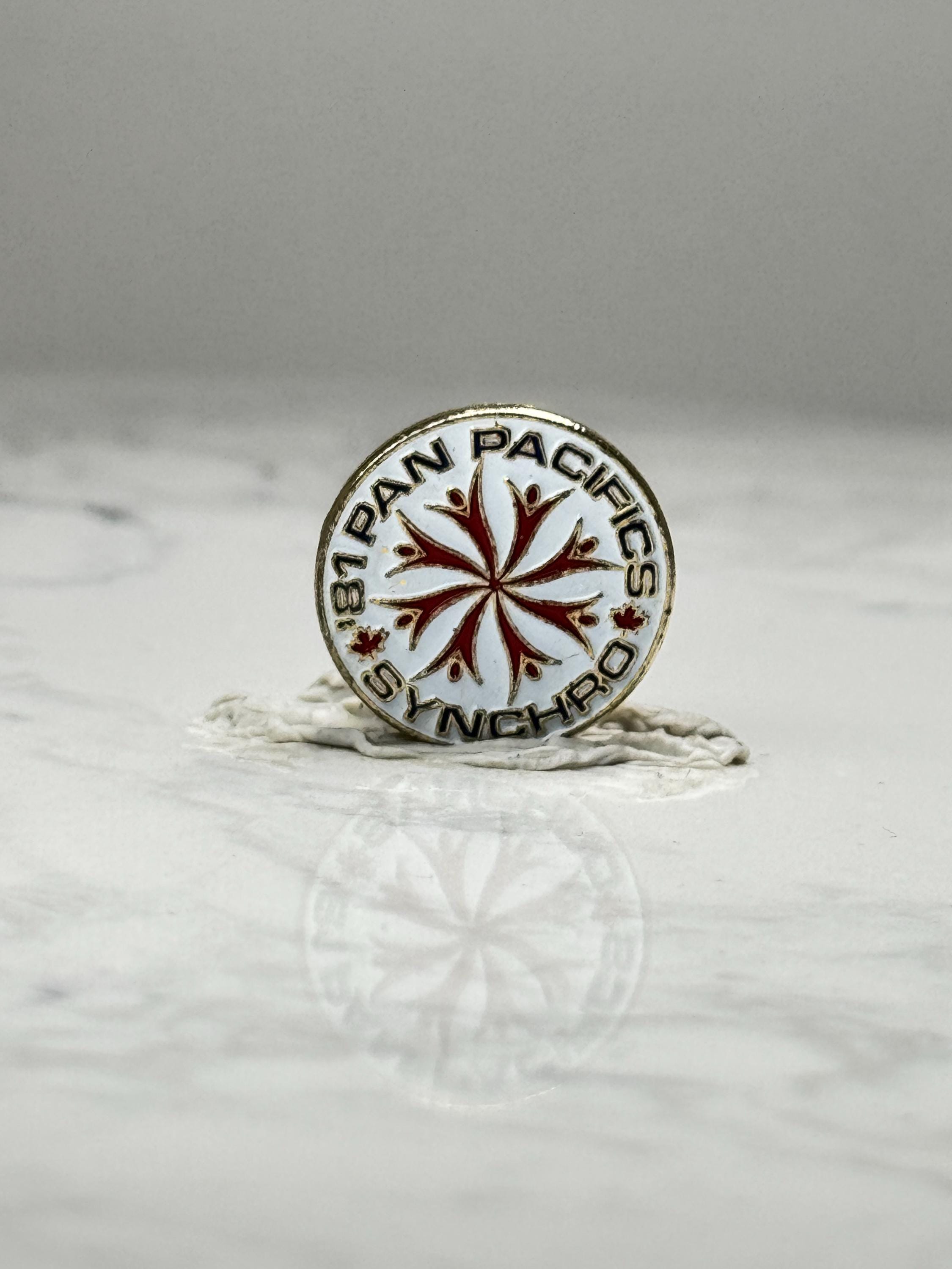 1987 Pan Pacifics Synchronized Swimming Pin: Red Enamel - Canada