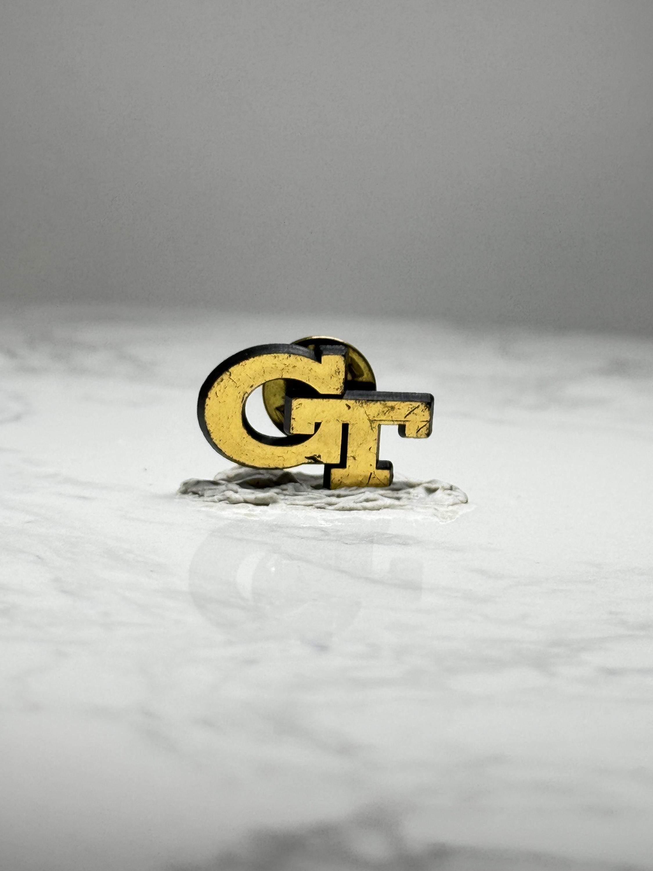Georgia Tech GT Logo Lapel Pin: Gold Tone Metal - College Accessory