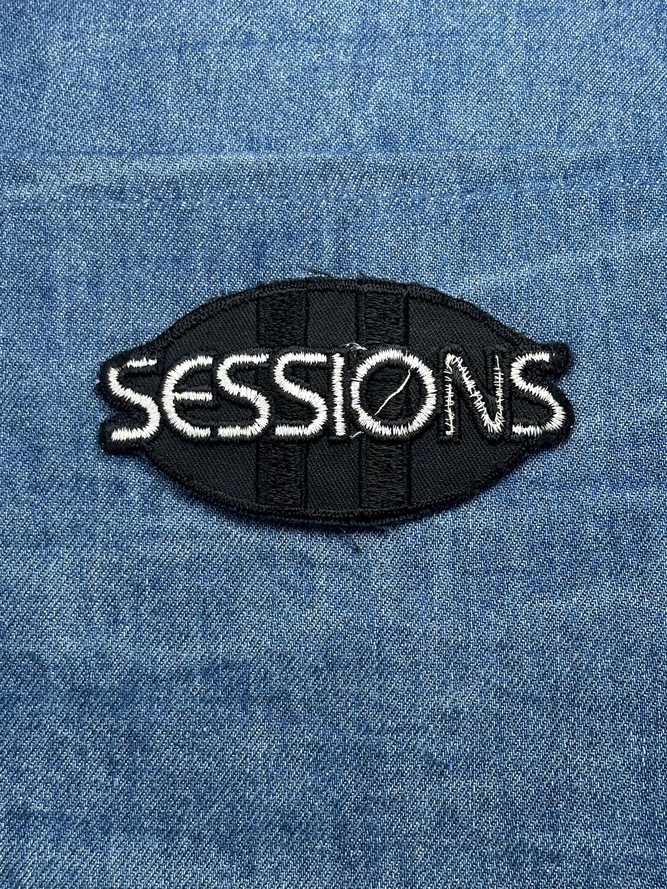 SESSIONS Patch: Black & White Logo - Skateboard Accessory
