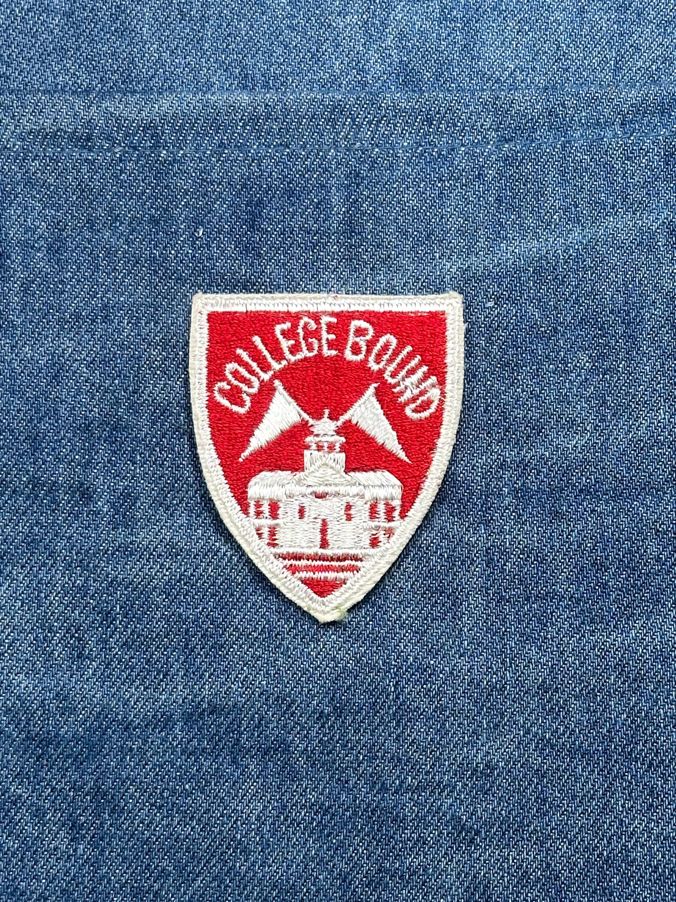 Vintage College Bound Patch Red White School Achievement Academic Crest Patch