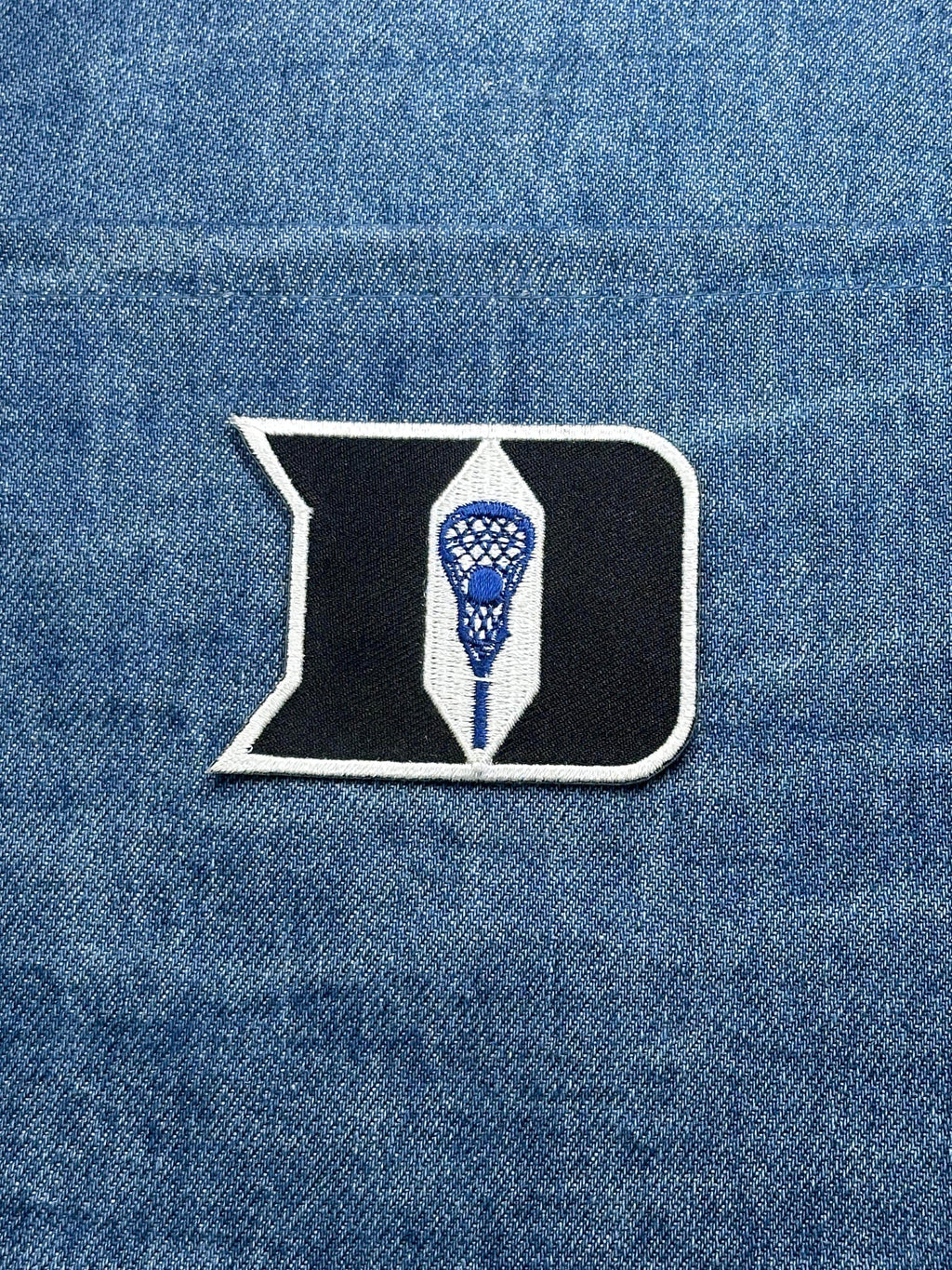 Duke Lacrosse D Patch: Black Blue & White - College Sports Accessory