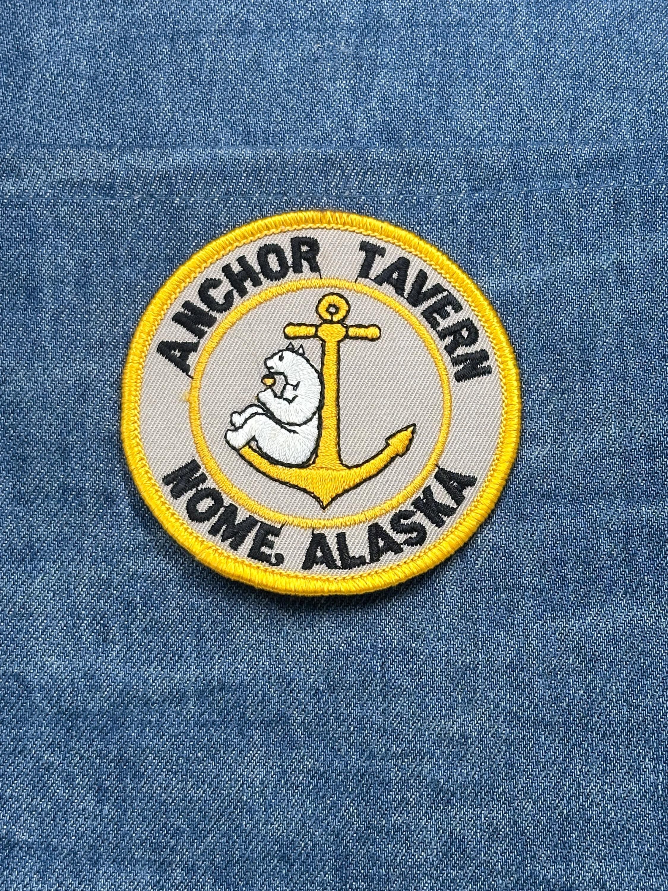 Vintage Anchor Tavern Nome Alaska Patch Polar Bear Anchor Bar Alaska Souvenir Patch