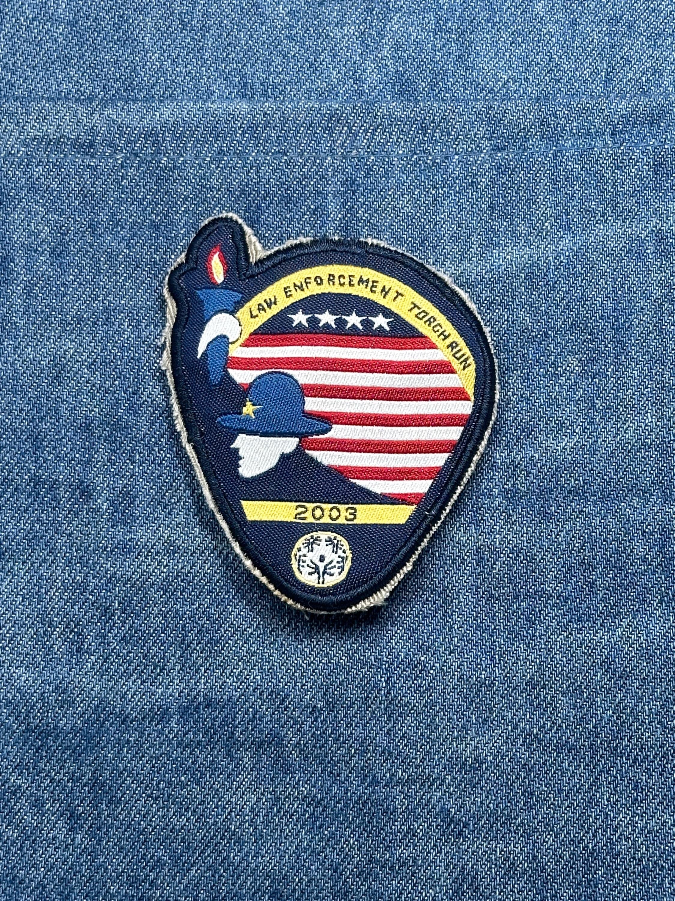 Law Enforcement Torch Run Patch: Patriotic Shield - 2003 Event Accessory
