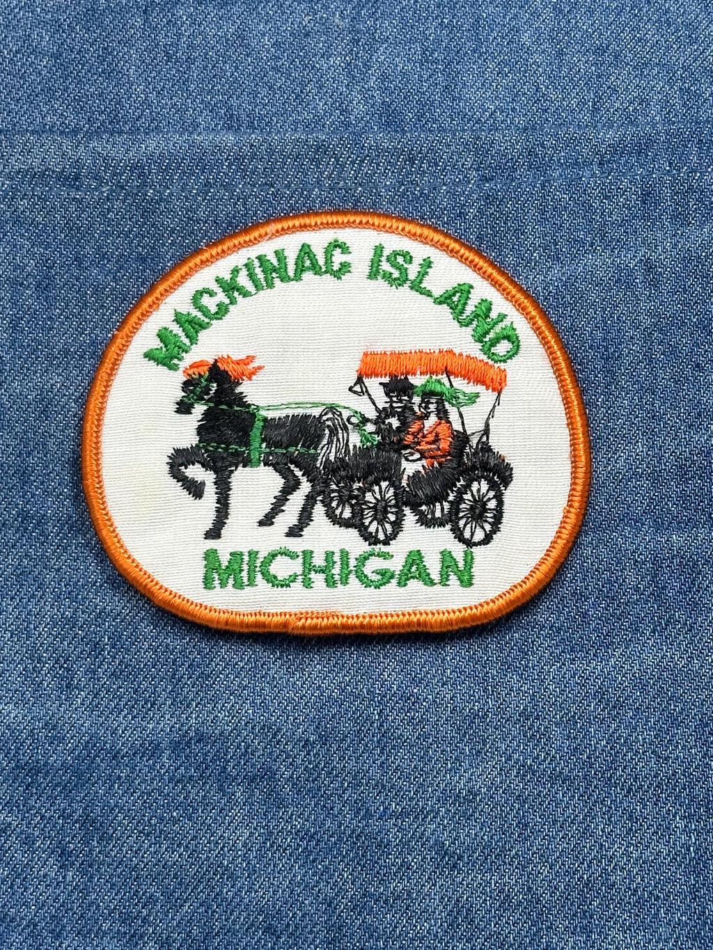 Mackinac Island Patch: Orange Border - Michigan Travel Accessory