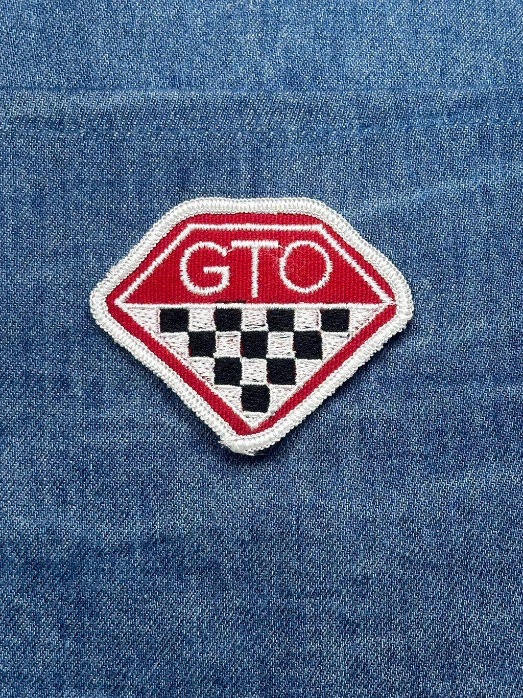 GTO Racing Patch: Red & Checkered - Muscle Car Accessory