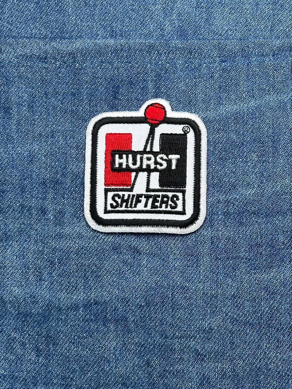 Hurst Shifters Patch: Red Black Gear Logo - Racing Accessory