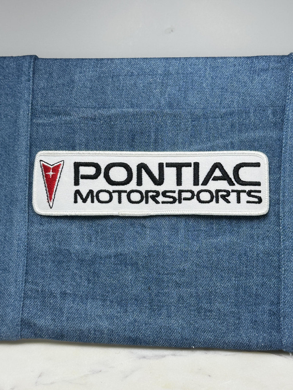 Pontiac Motorsports Patch: Red White Logo - Racing Accessory