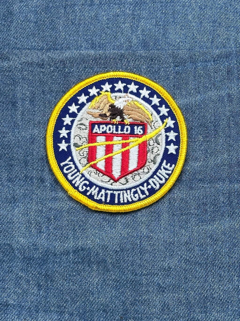 Apollo 16 Mission Patch: Red White Blue - NASA Space Accessory