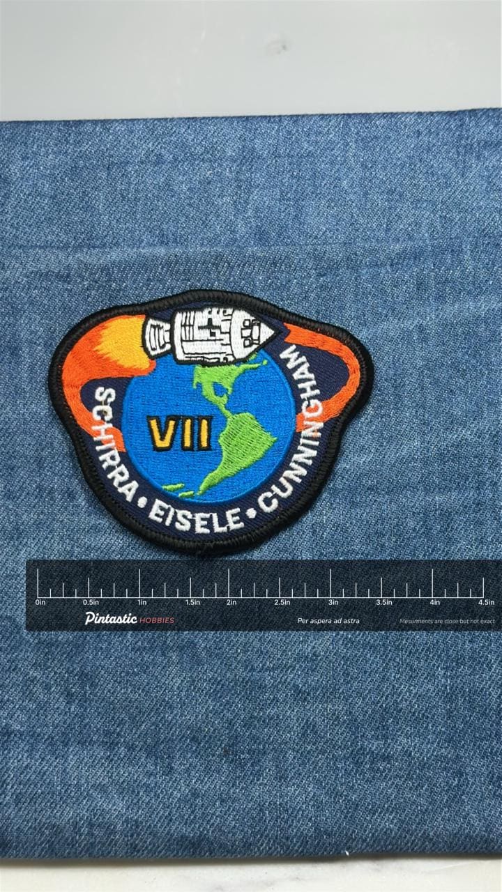 Space Shuttle Challenger VIII Patch: Colorful - NASA Mission Accessory with ruler overlay for size reference