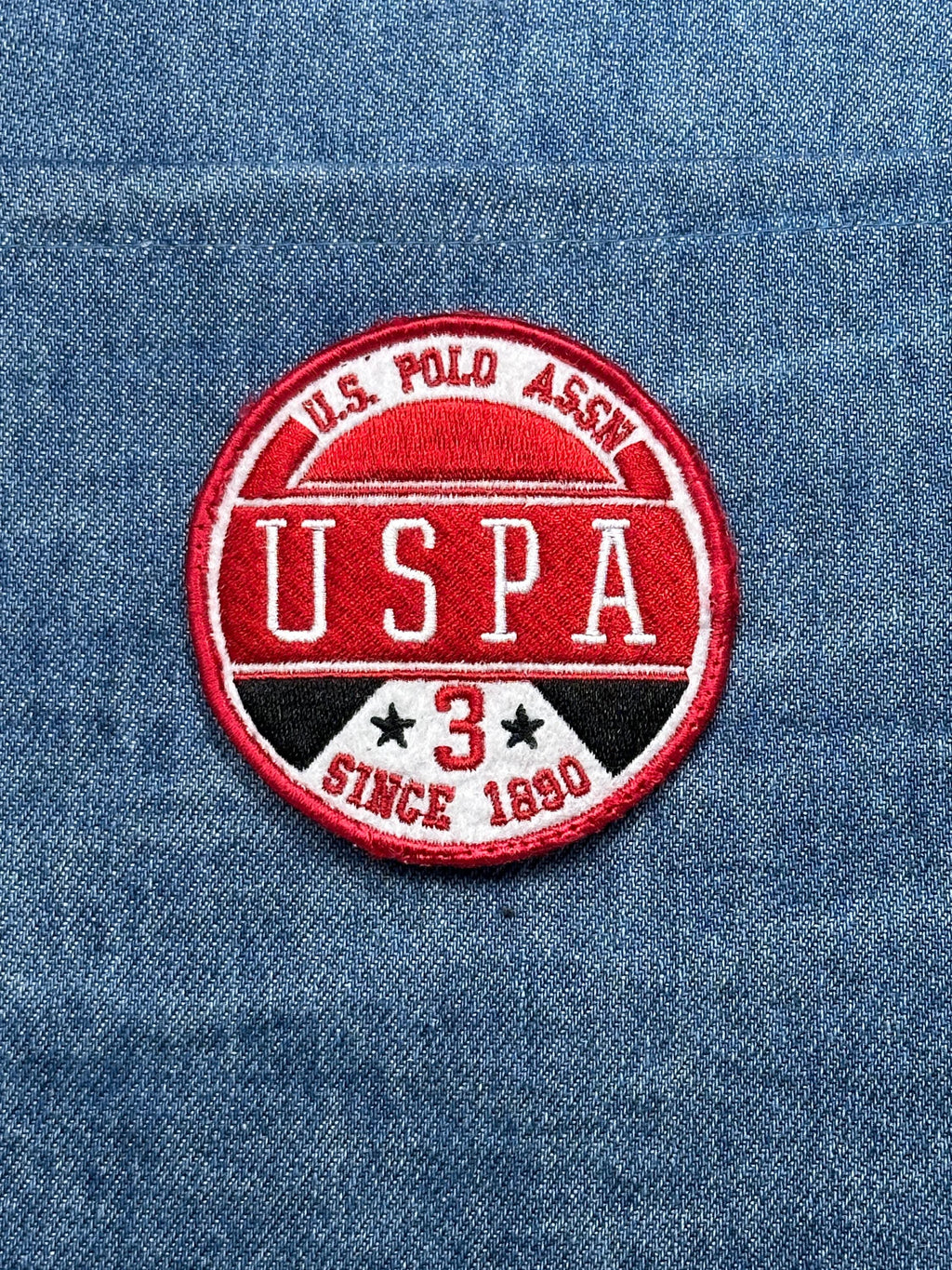 U.S. Polo Assn Patch: Red White Round - Equestrian Logo Accessory