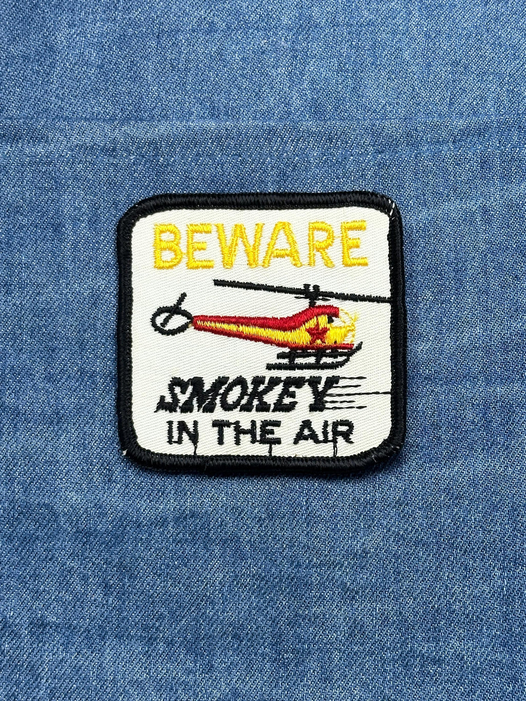 Beware Smokey Patch: Black Border - Vintage Aviation Accessory