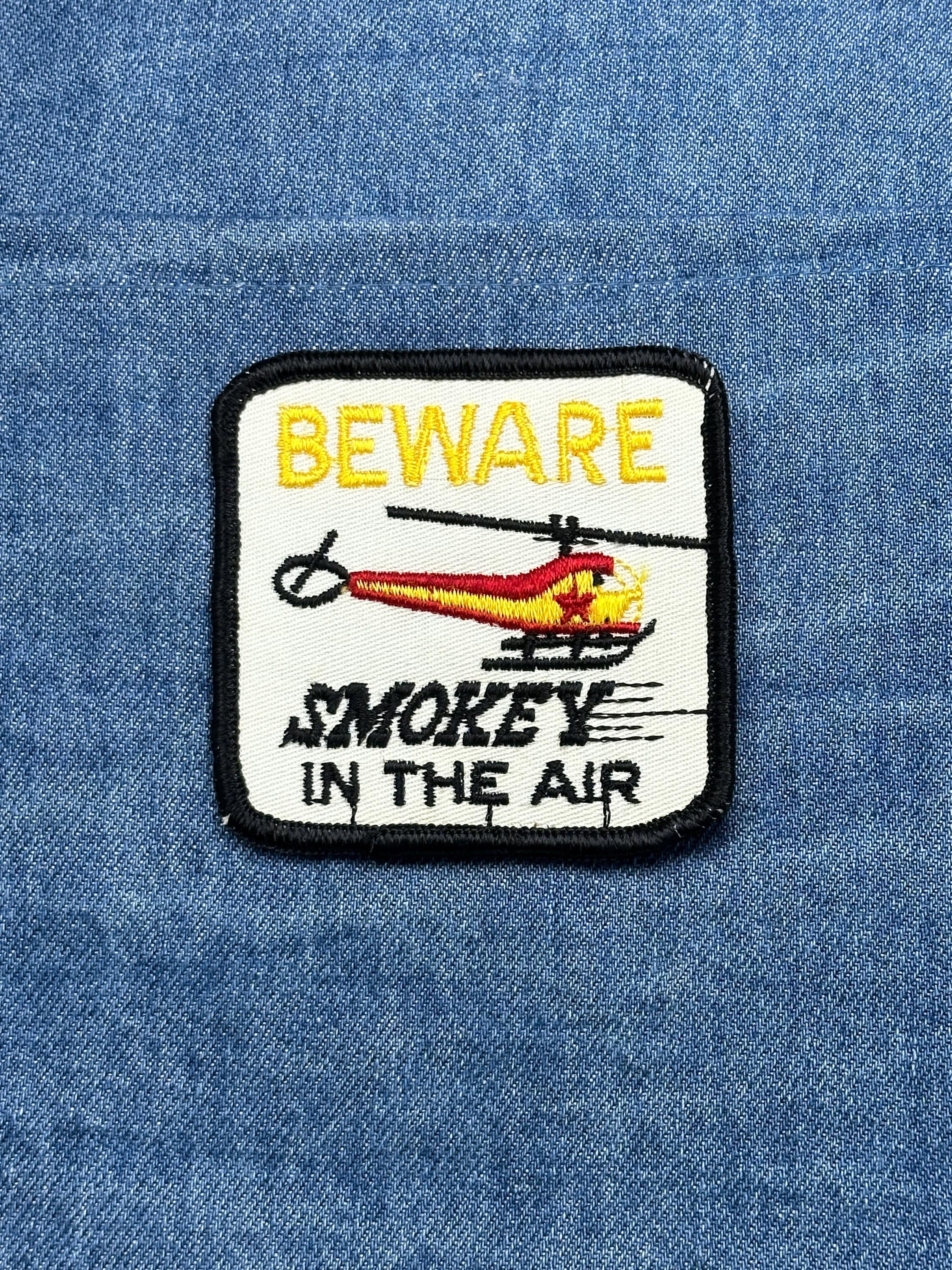 Beware Smokey Patch: Black Border - Vintage Aviation Accessory