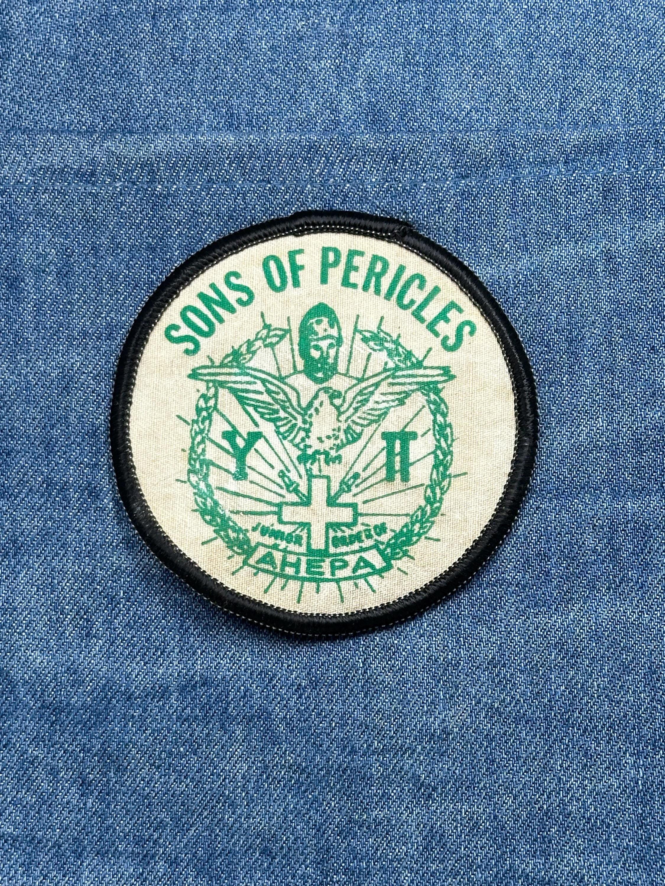 Vintage Sons of Pericles AHEPA Embroidered Patch Greek Fraternal Organization